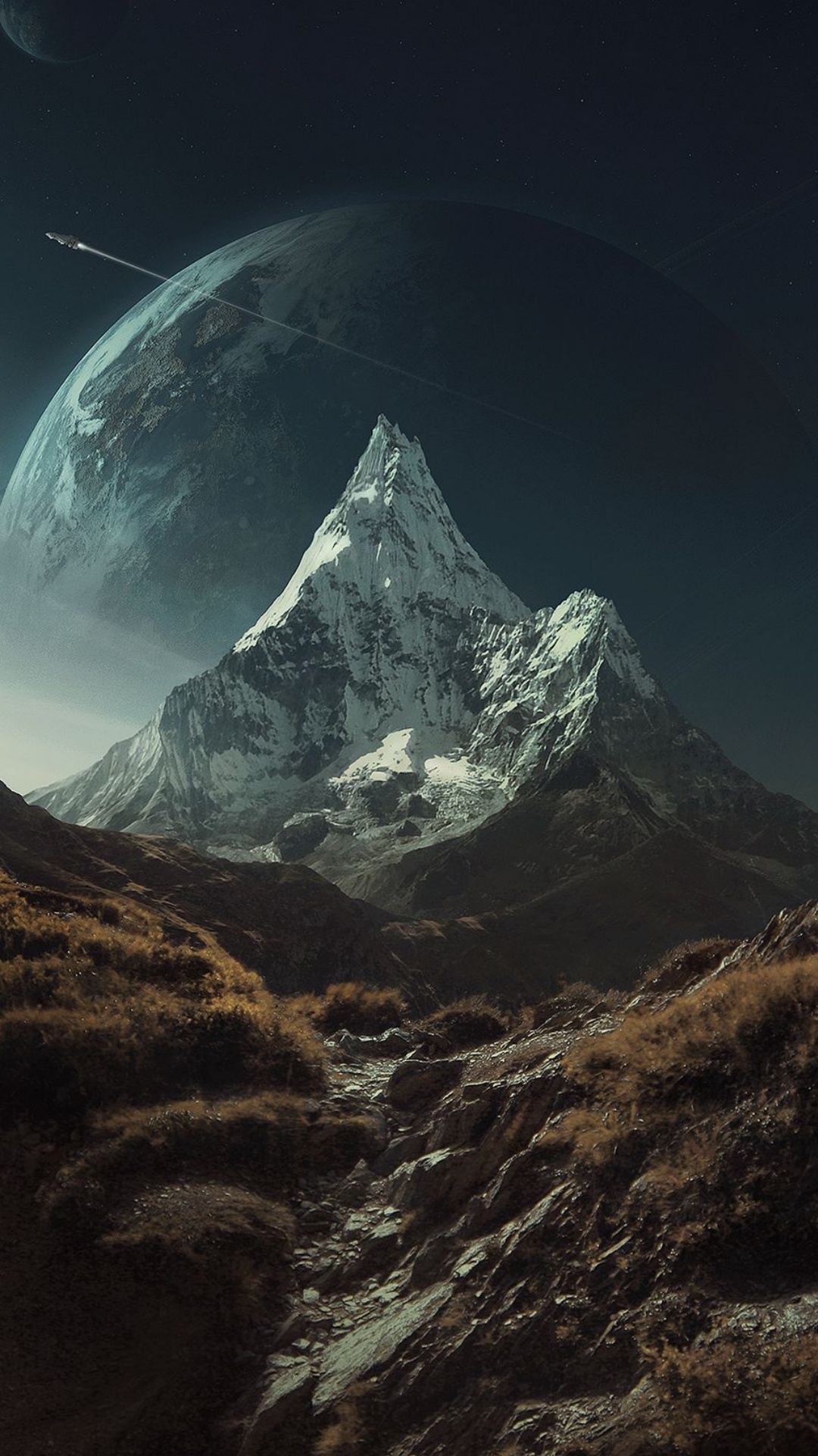 Обои природа, арт, живопись, пейзажная живопись, идея в разрешении 1080x1920