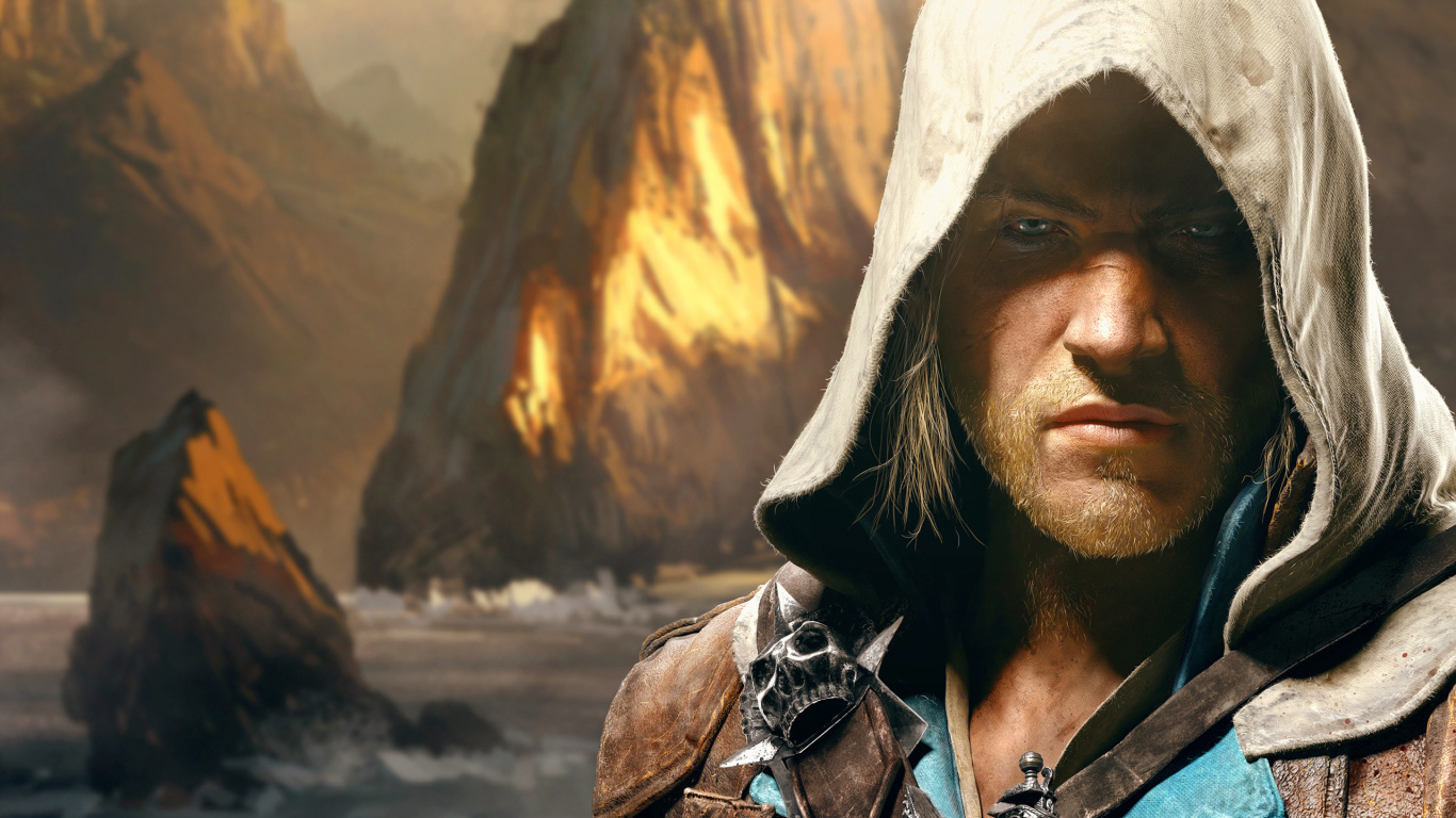 Обои Assassins Creed III, Эдвард Кенуэй, Эцио Аудиторе, видеоигра, assassins creed unity в разрешении 1366x768