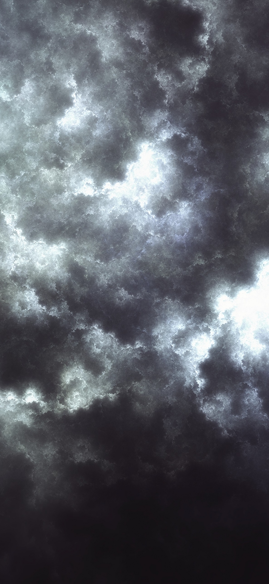 Обои ночь, дневное время, Астрономия, Черный Белый - М, кучевое облако в разрешении 1125x2436