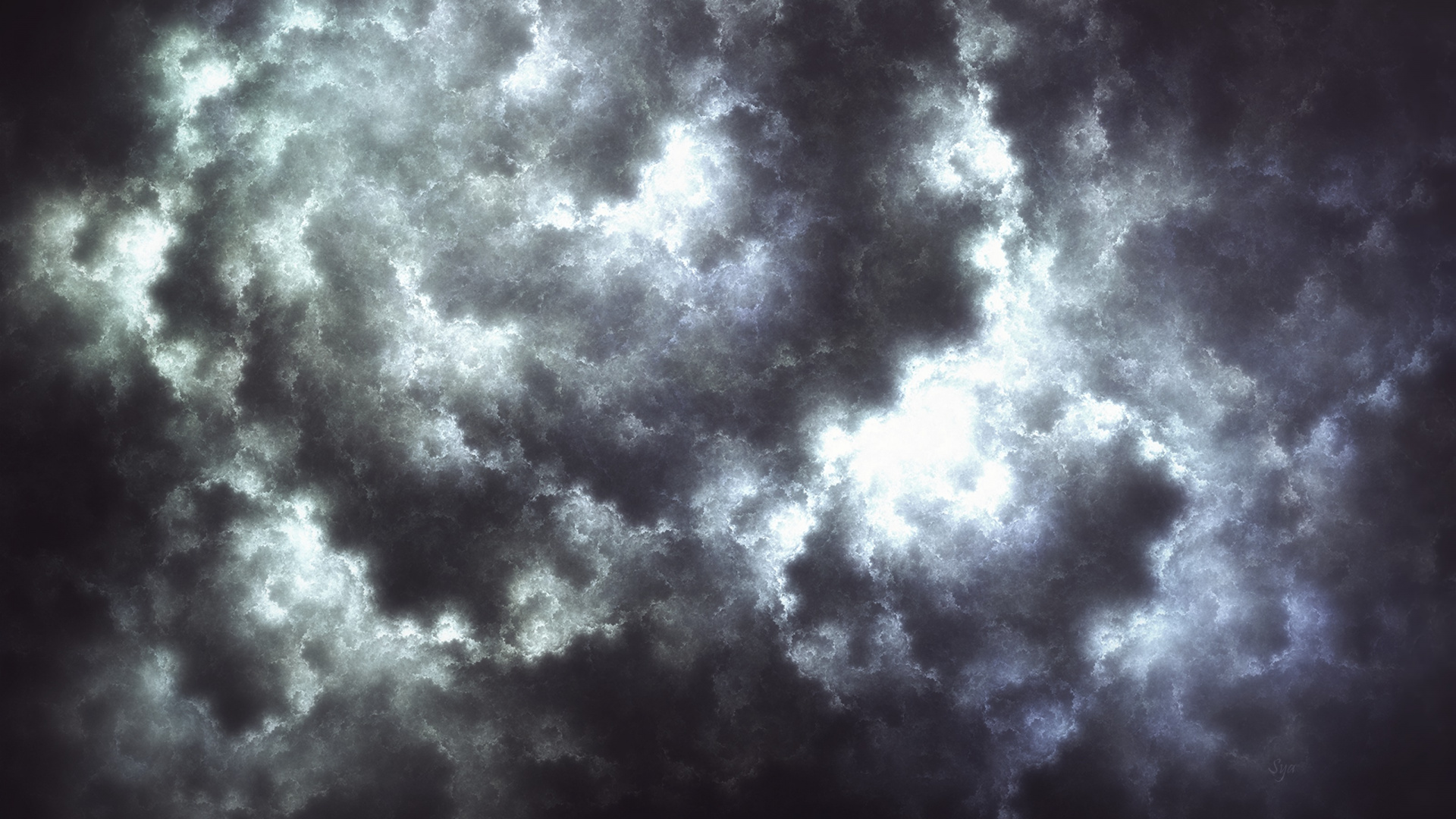 Обои ночь, дневное время, Астрономия, Черный Белый - М, кучевое облако в разрешении 1920x1080