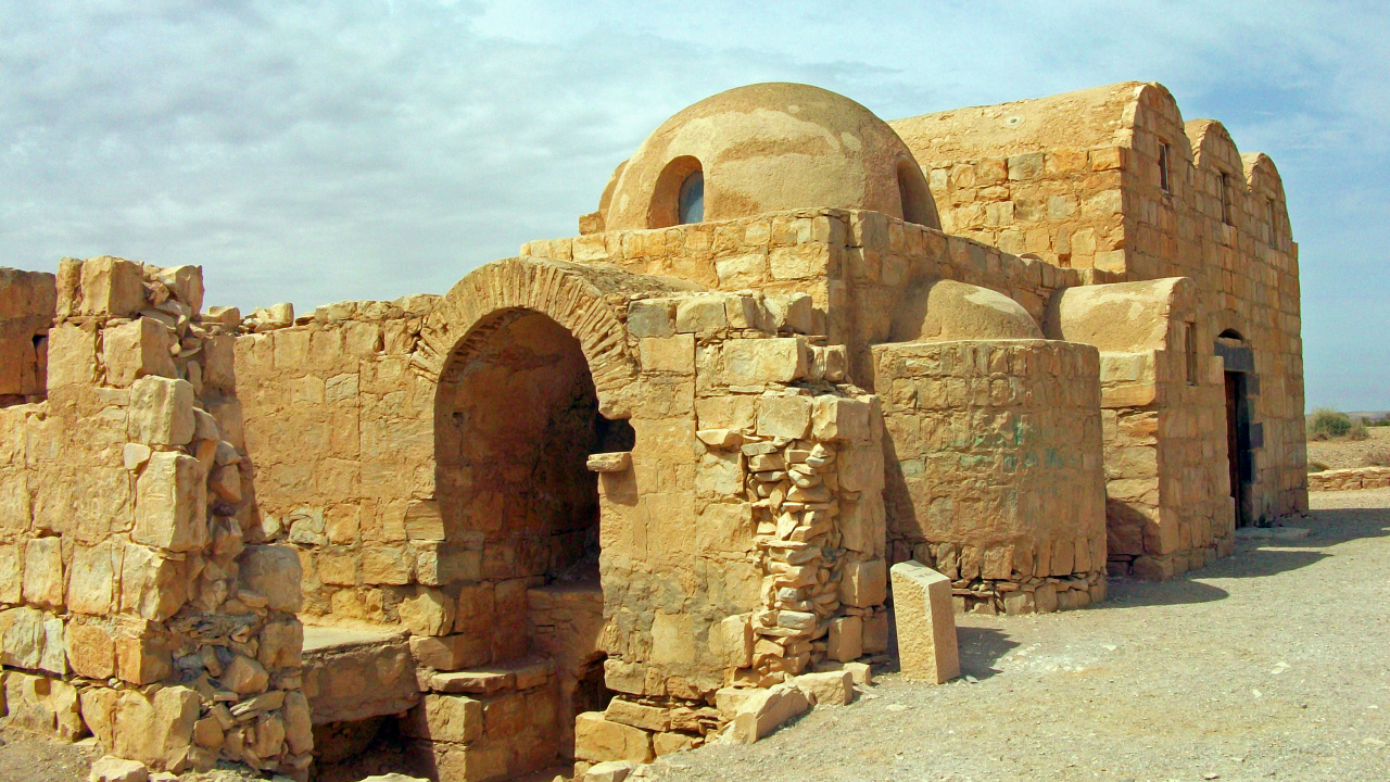 Обои Каср Амра, Картина из шести королей, Замки в пустыне, историческое место, древняя история в разрешении 1280x720