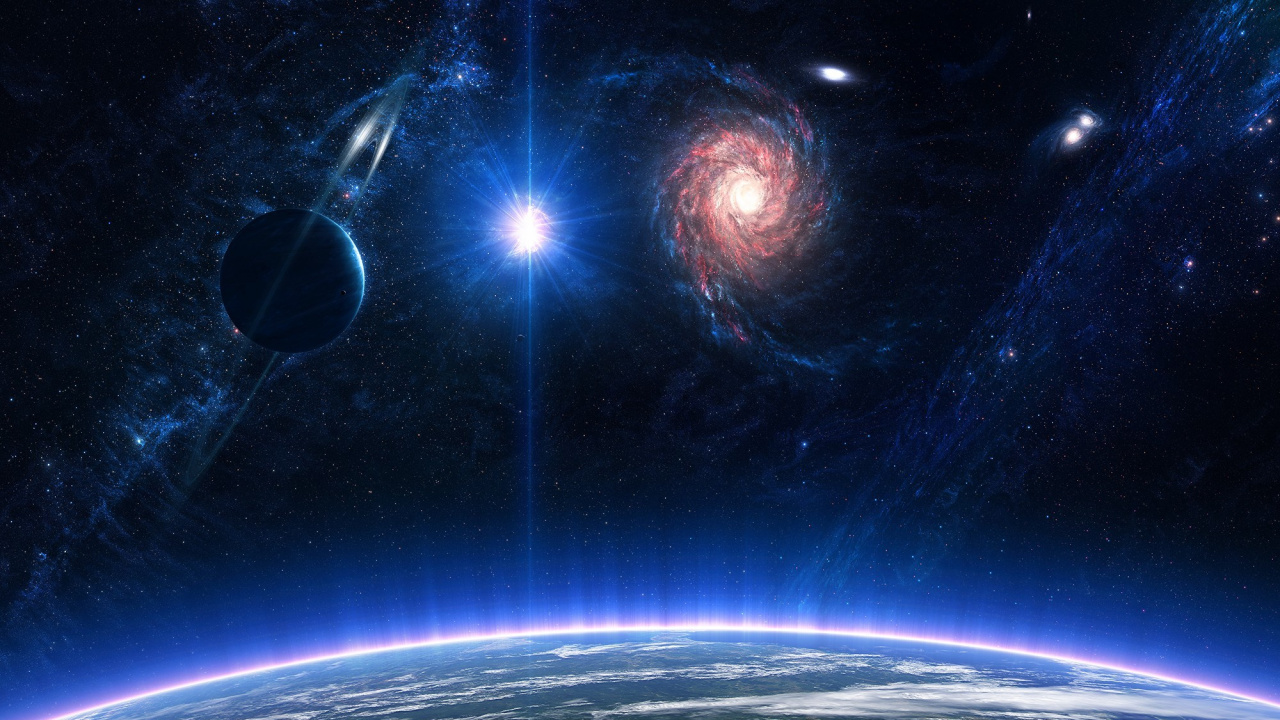 Обои космическое пространство, атмосфера, астрономический объект, космос, планета в разрешении 1280x720