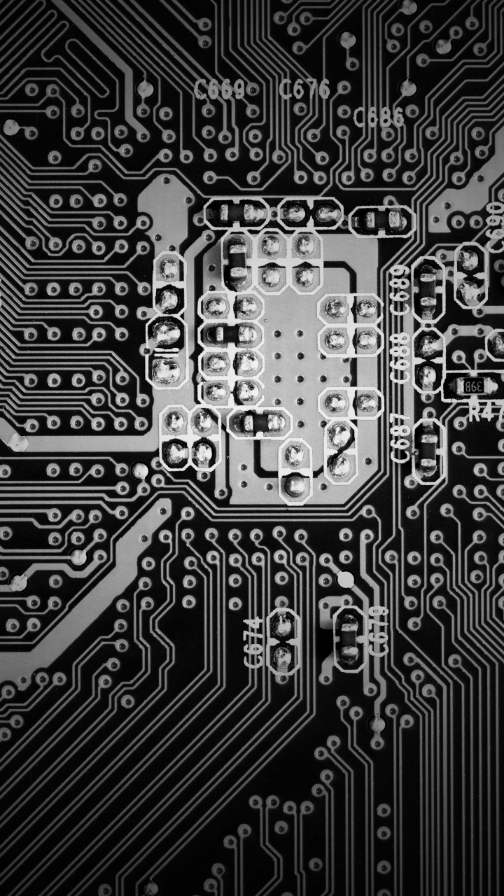 Обои электроника, текст, узор, монохромный, линия в разрешении 720x1280