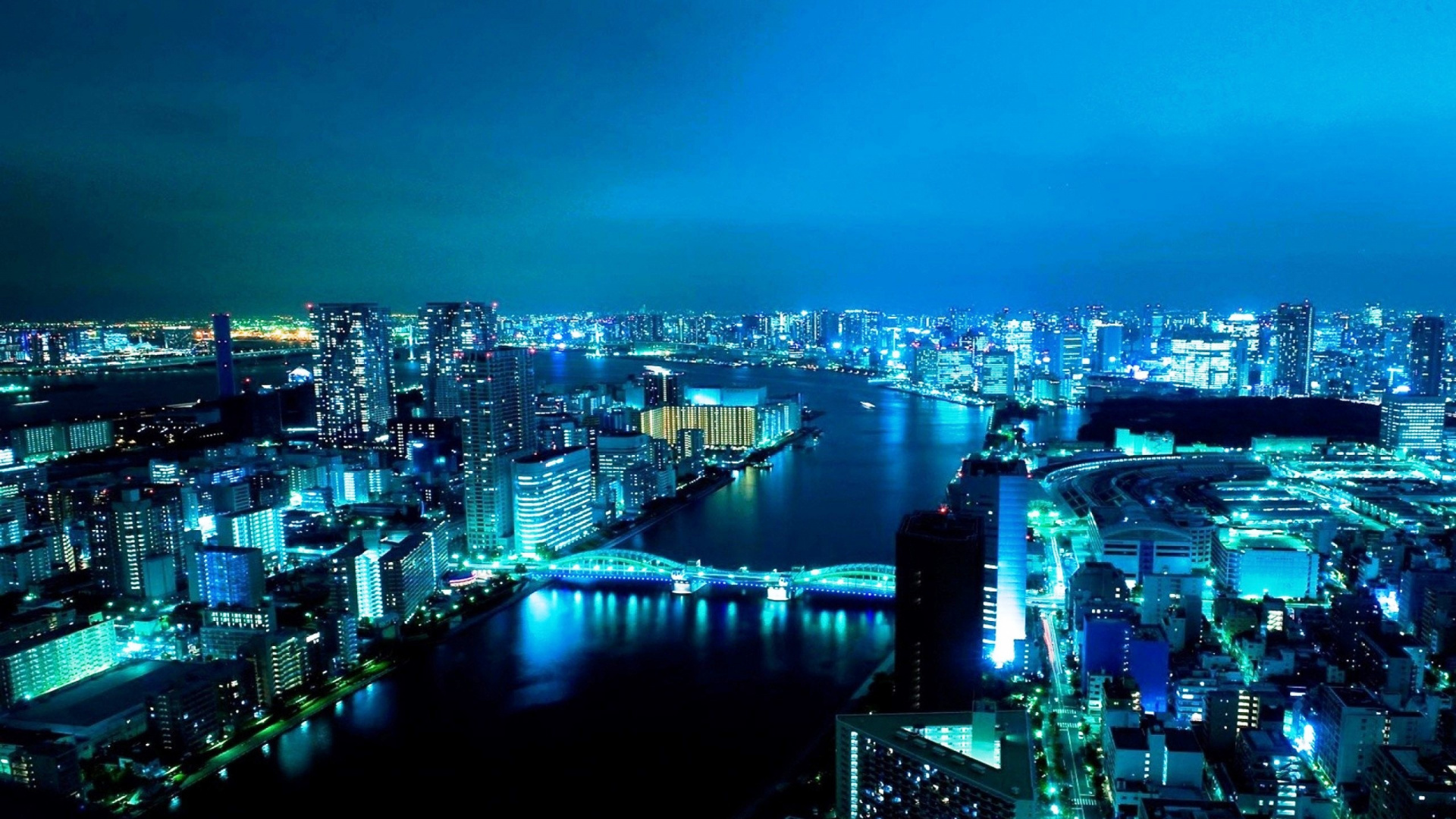 Обои Река Сумида, реки, городской пейзаж, город, метрополия в разрешении 1920x1080