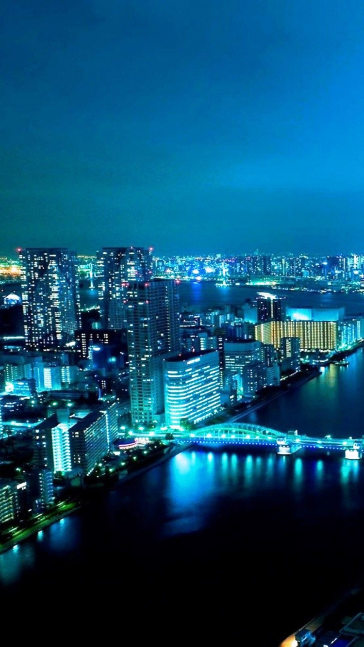 Обои Река Сумида, реки, городской пейзаж, город, метрополия в разрешении 750x1334