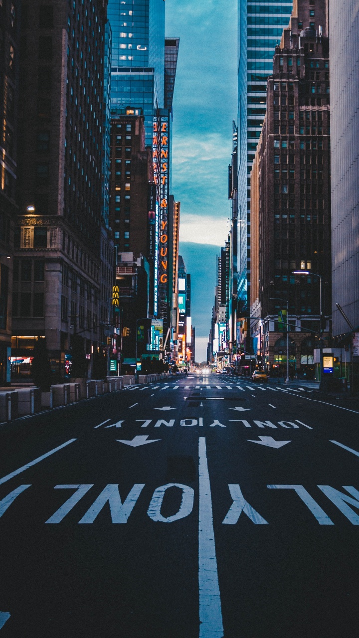 Обои НьюЙорк, улице Нью-Йорка, улица, Манхеттен, здание в разрешении 720x1280