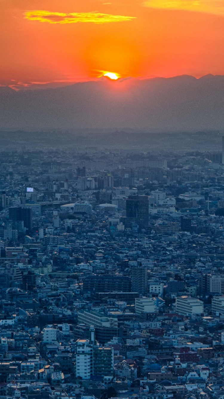 Обои горизонт, городской пейзаж, городской район, город, метрополия в разрешении 750x1334