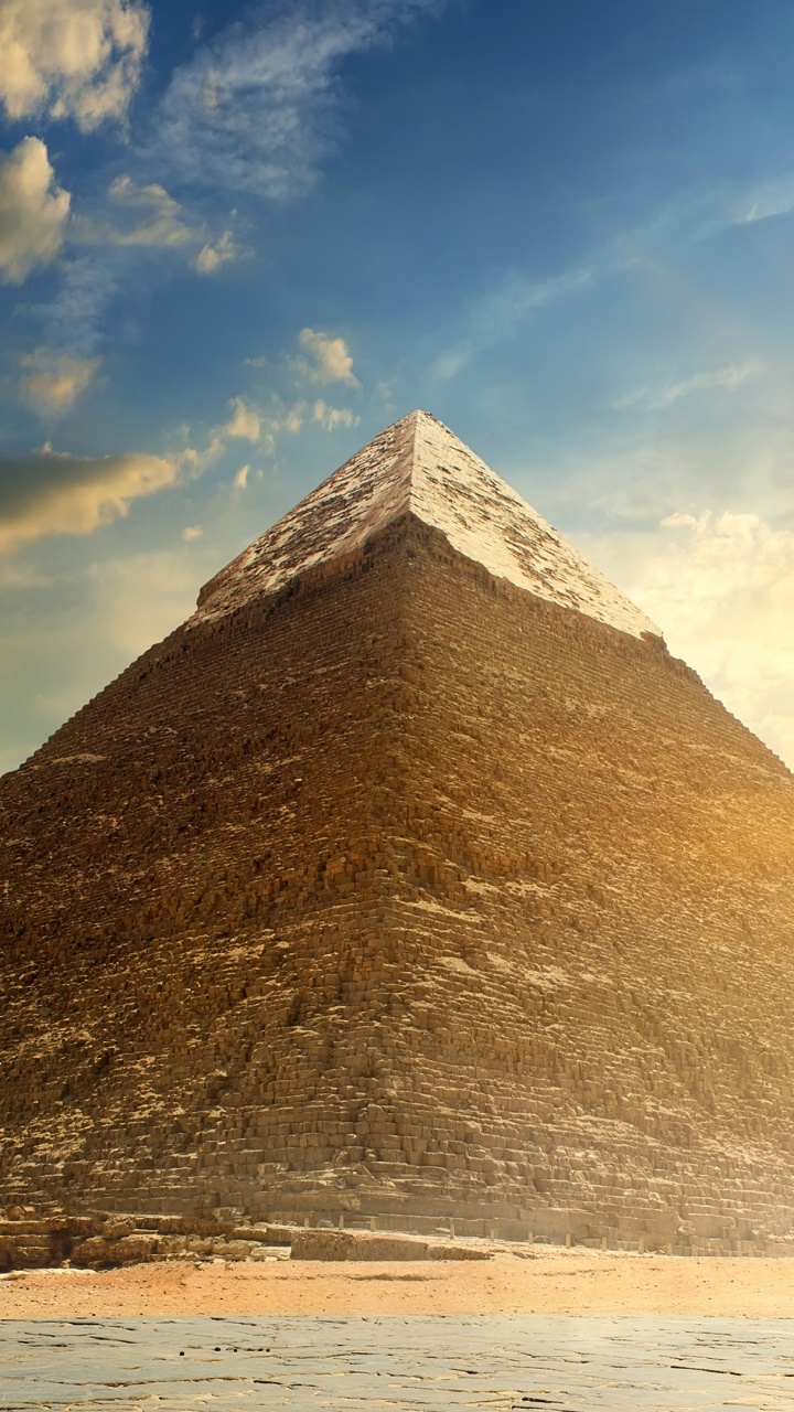 Обои Пирамида Хефрена, Великий Сфинкс Гизы, Пирамида Солнца, Саккара, египетская пирамида в разрешении 720x1280