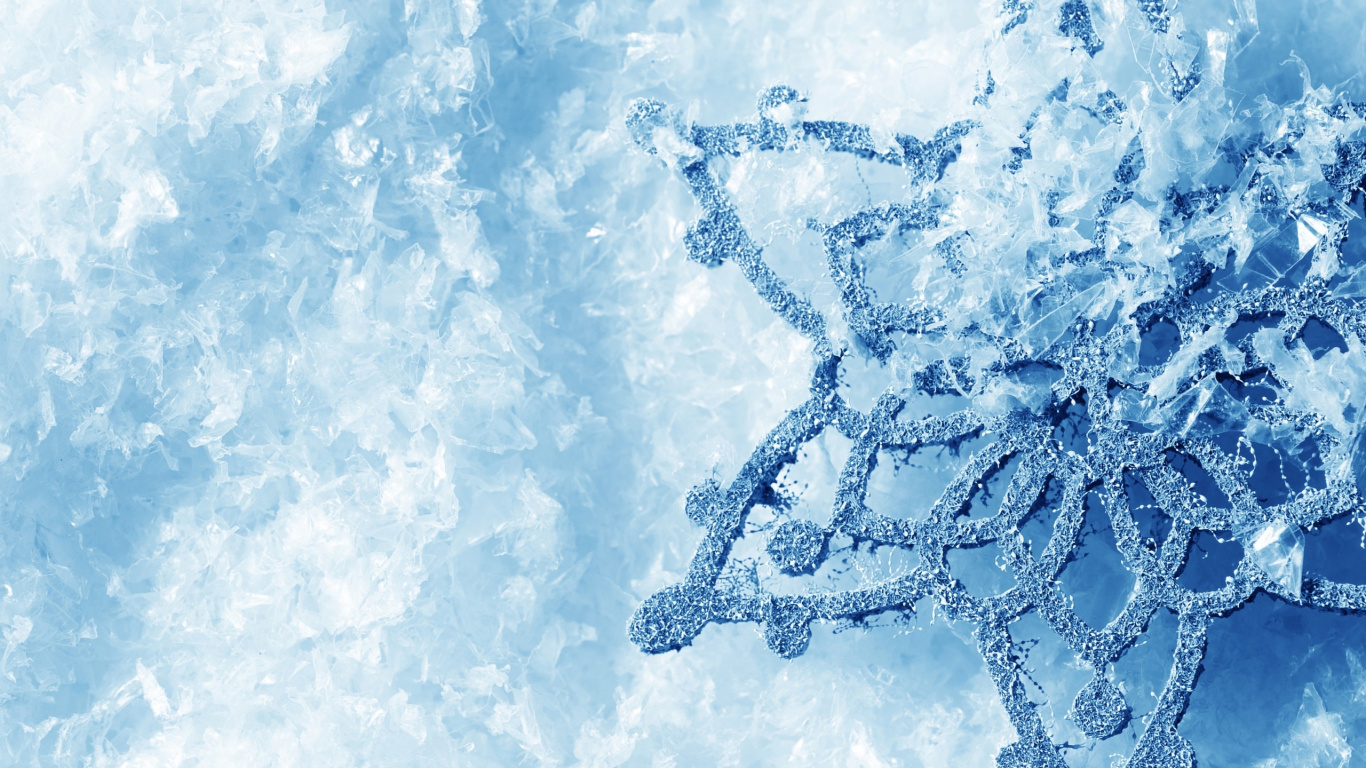 Обои синий, вода, замораживание, зима, мороз в разрешении 1366x768