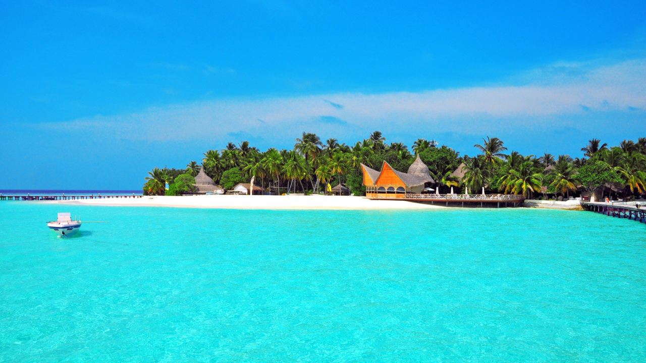 Обои прибежище, Остров, пляж, море, прибрежные и океанические рельефы в разрешении 1280x720