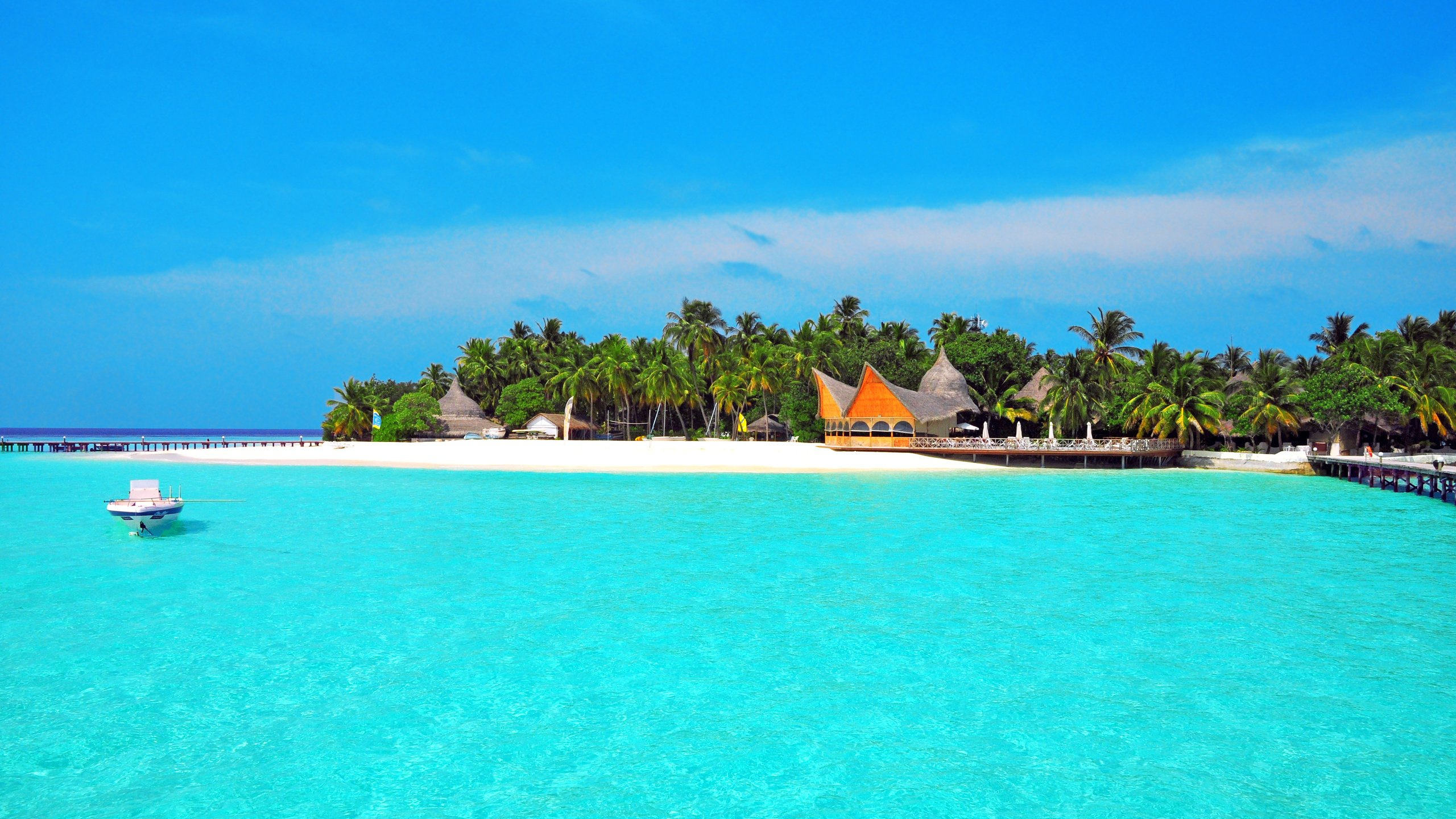 Обои прибежище, Остров, пляж, море, прибрежные и океанические рельефы в разрешении 2560x1440