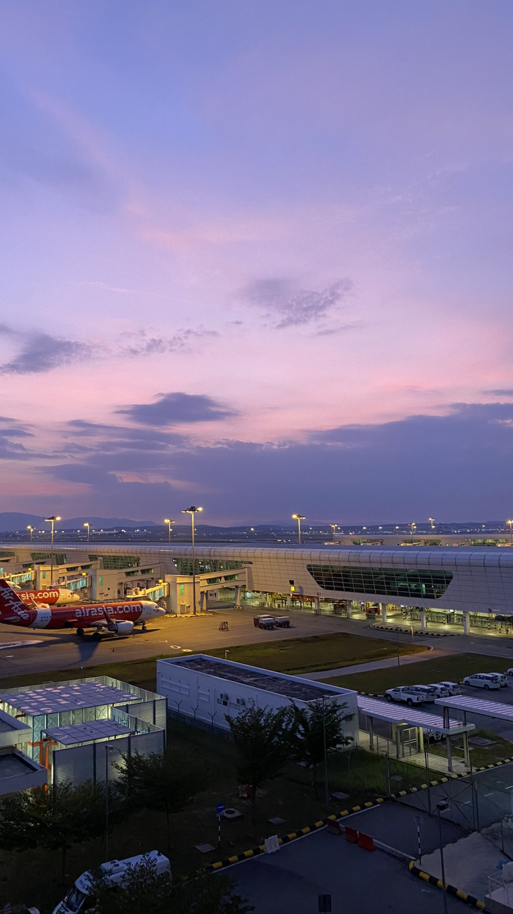 Обои сумрак, горизонт, городской район, город, вечер в разрешении 750x1334