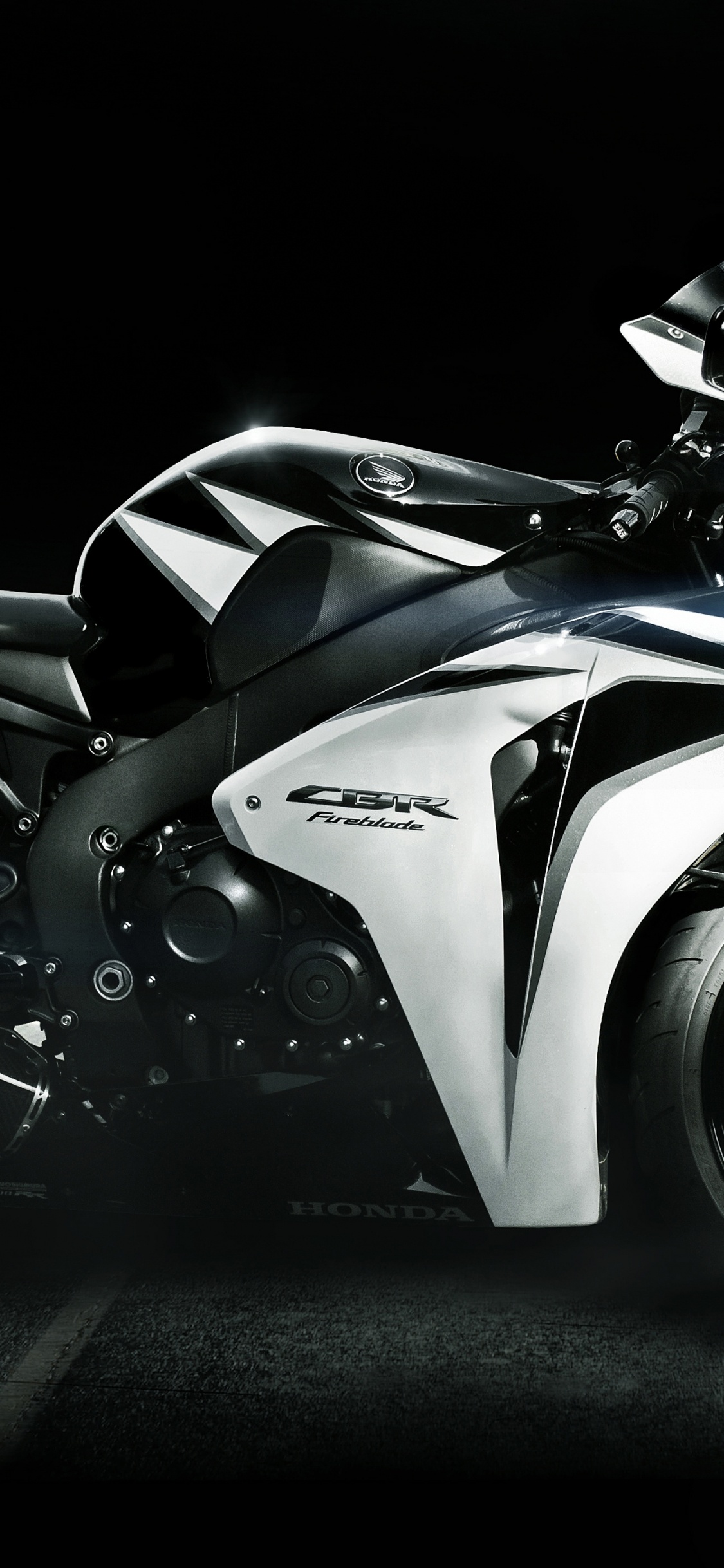 Обои Хонда Огненный, белые, мотоцикл, фара, ЦБР в разрешении 1125x2436