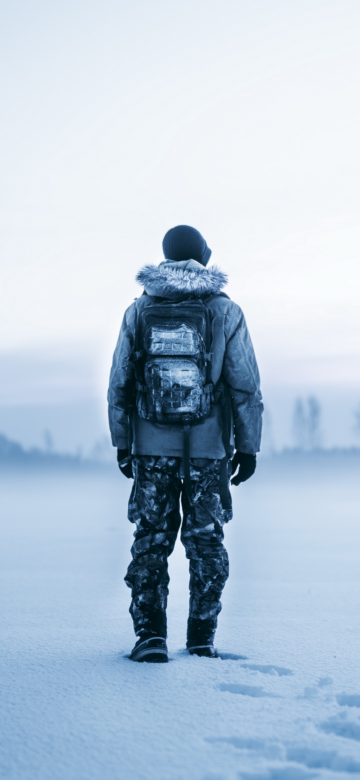 Обои зима, Арктика, средства защиты, снег, лед в разрешении 1242x2688