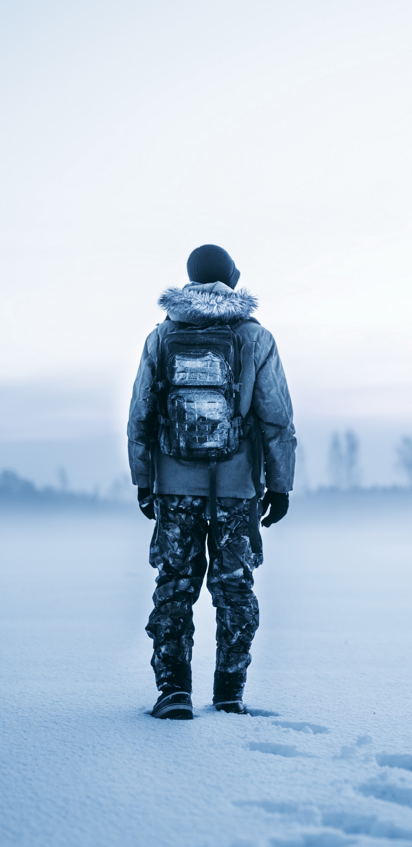 Обои зима, Арктика, средства защиты, снег, лед в разрешении 1440x2960