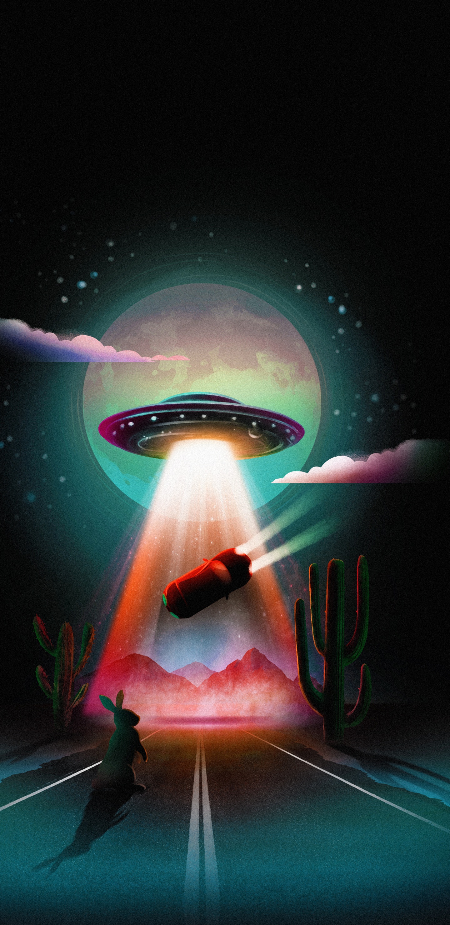 Обои арт, астрономический объект, газ, космос, темнота в разрешении 1440x2960