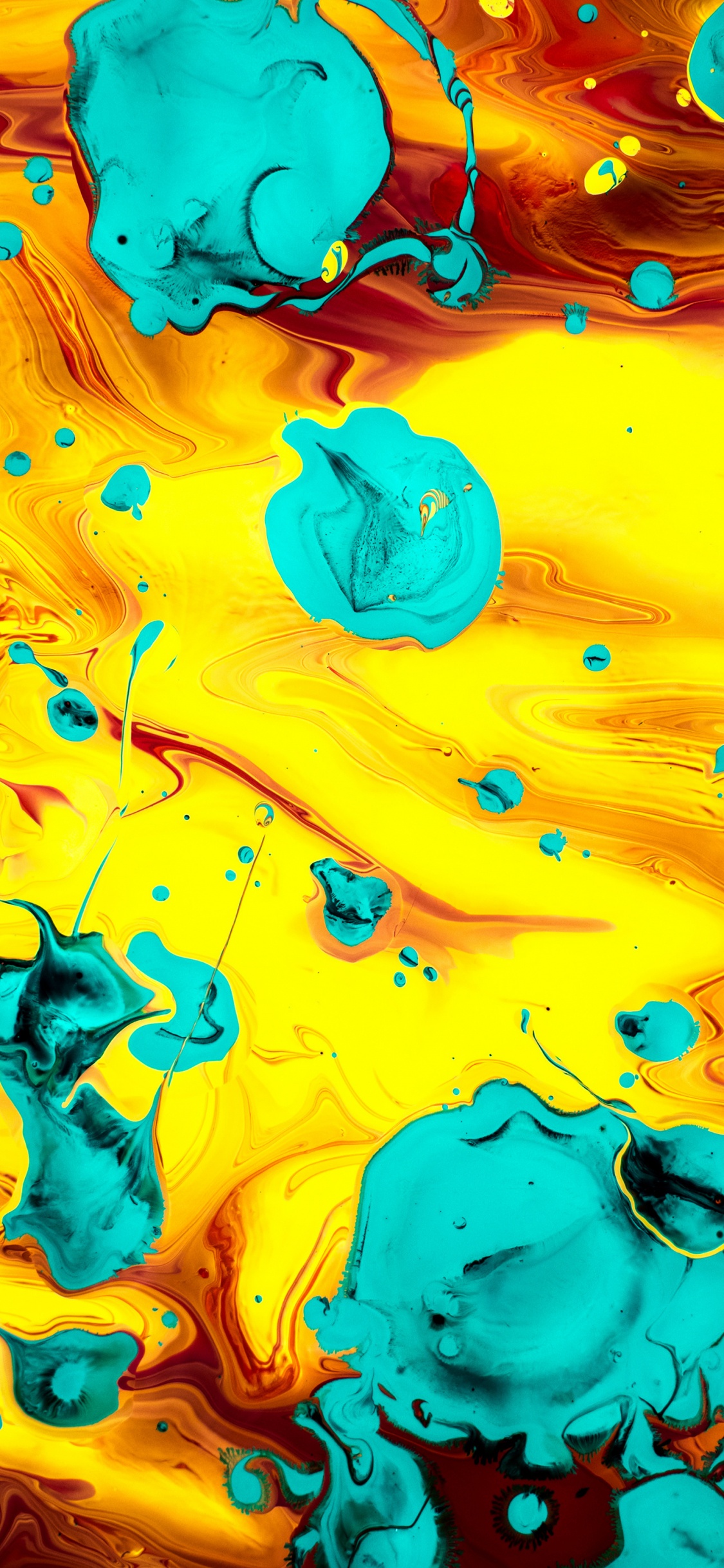 Обои арт, зеленый, синий, природа, окружающая среда в разрешении 1125x2436