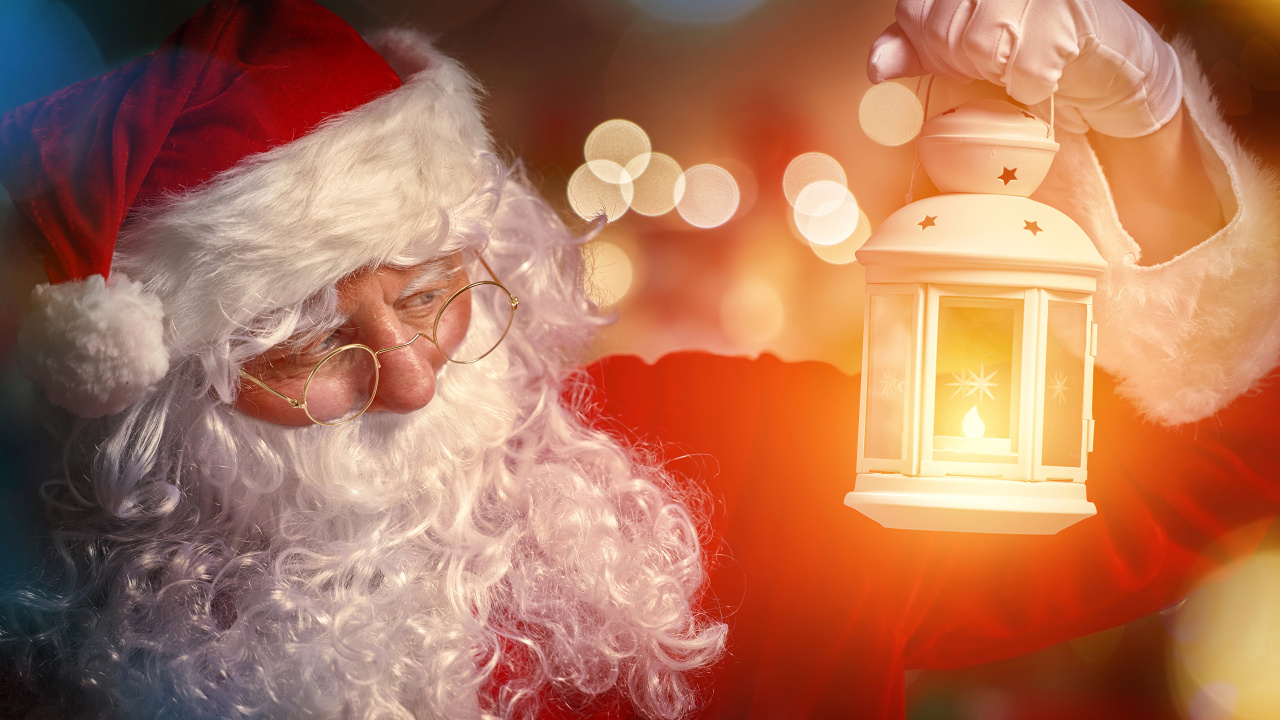 Обои Рождественский день, Санта-Клаус, волосы на лице, Рождество, Новый год в разрешении 1280x720