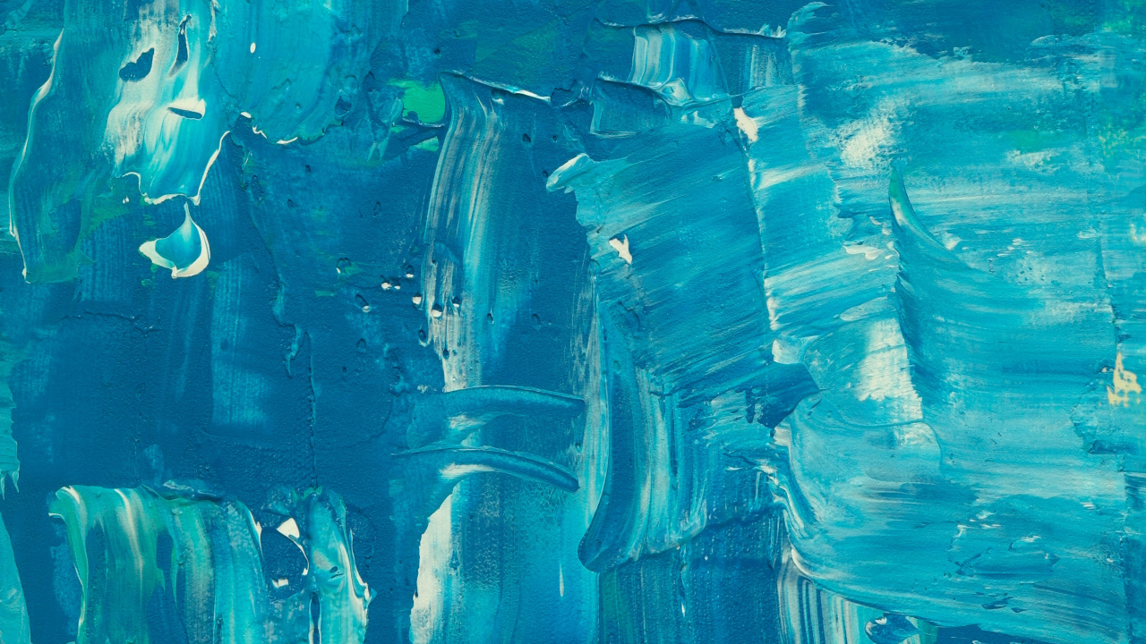 Обои живопись, арт, синий, Аква, бирюза в разрешении 1280x720