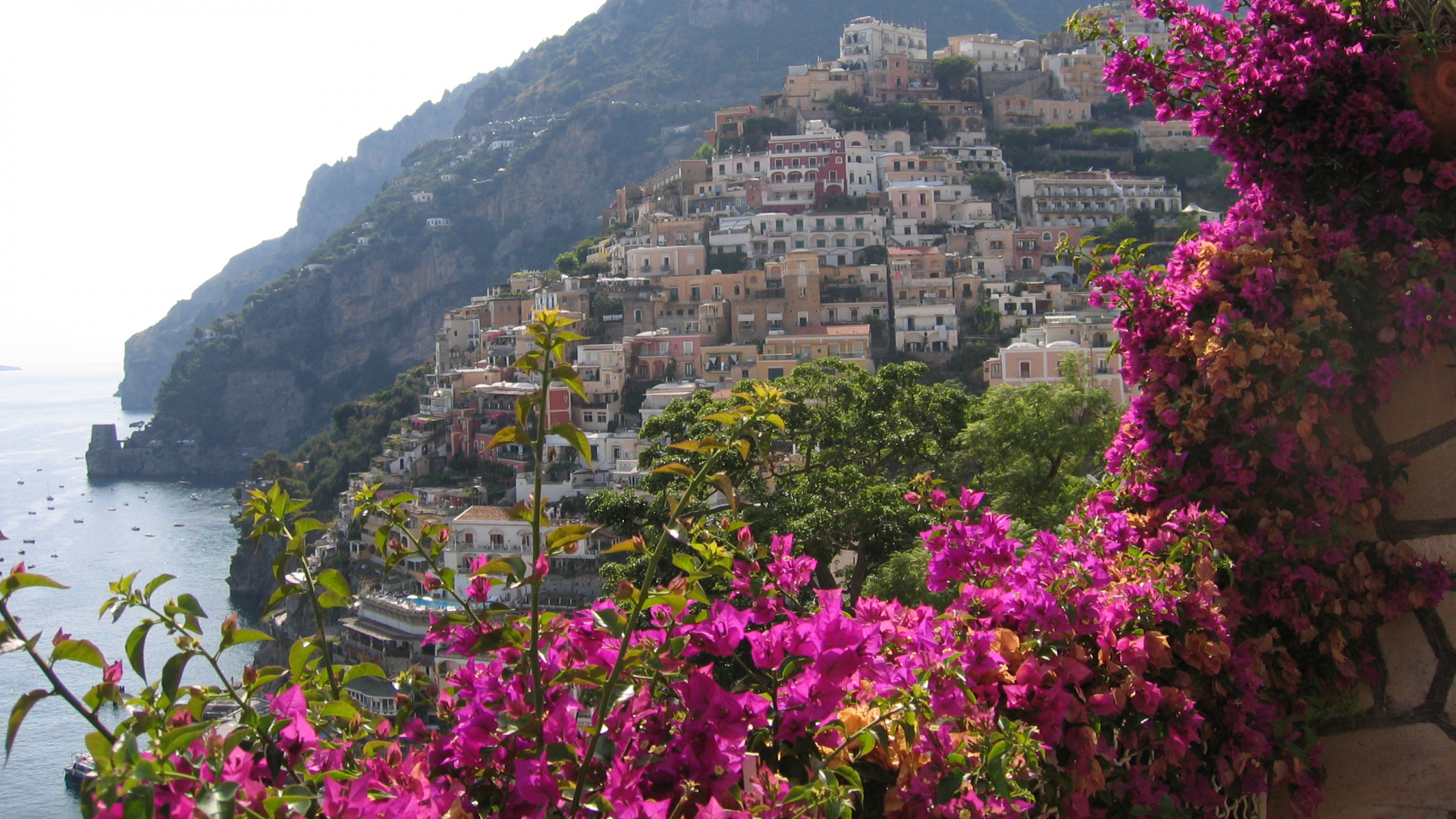 Обои Позитано, прибежище, Отель Бугенвиль Позитано, цветок, туризм в разрешении 1920x1080