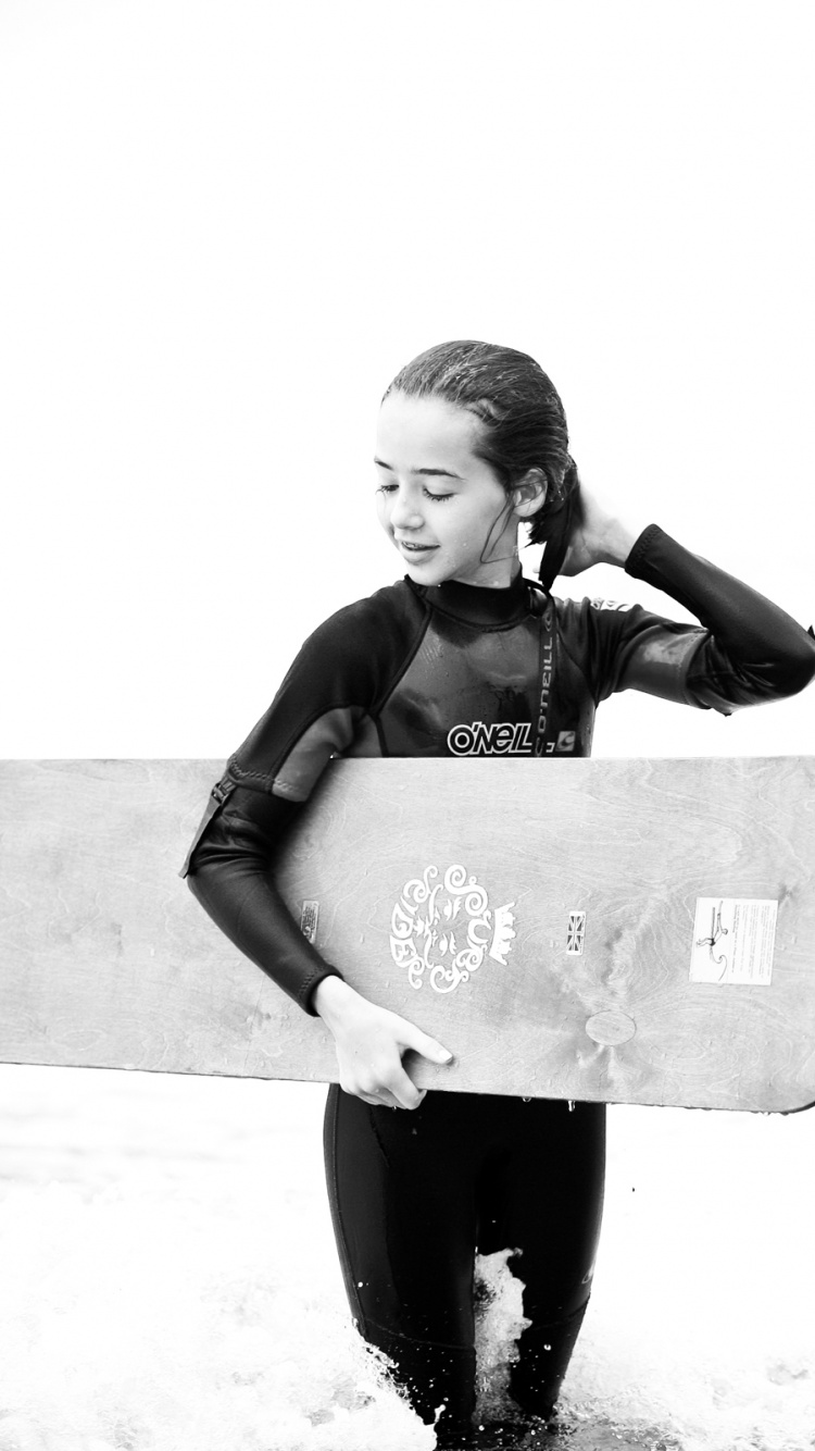 Обои доска, Бодисерфинг, забава, черный и белый, монохромная фотография в разрешении 750x1334