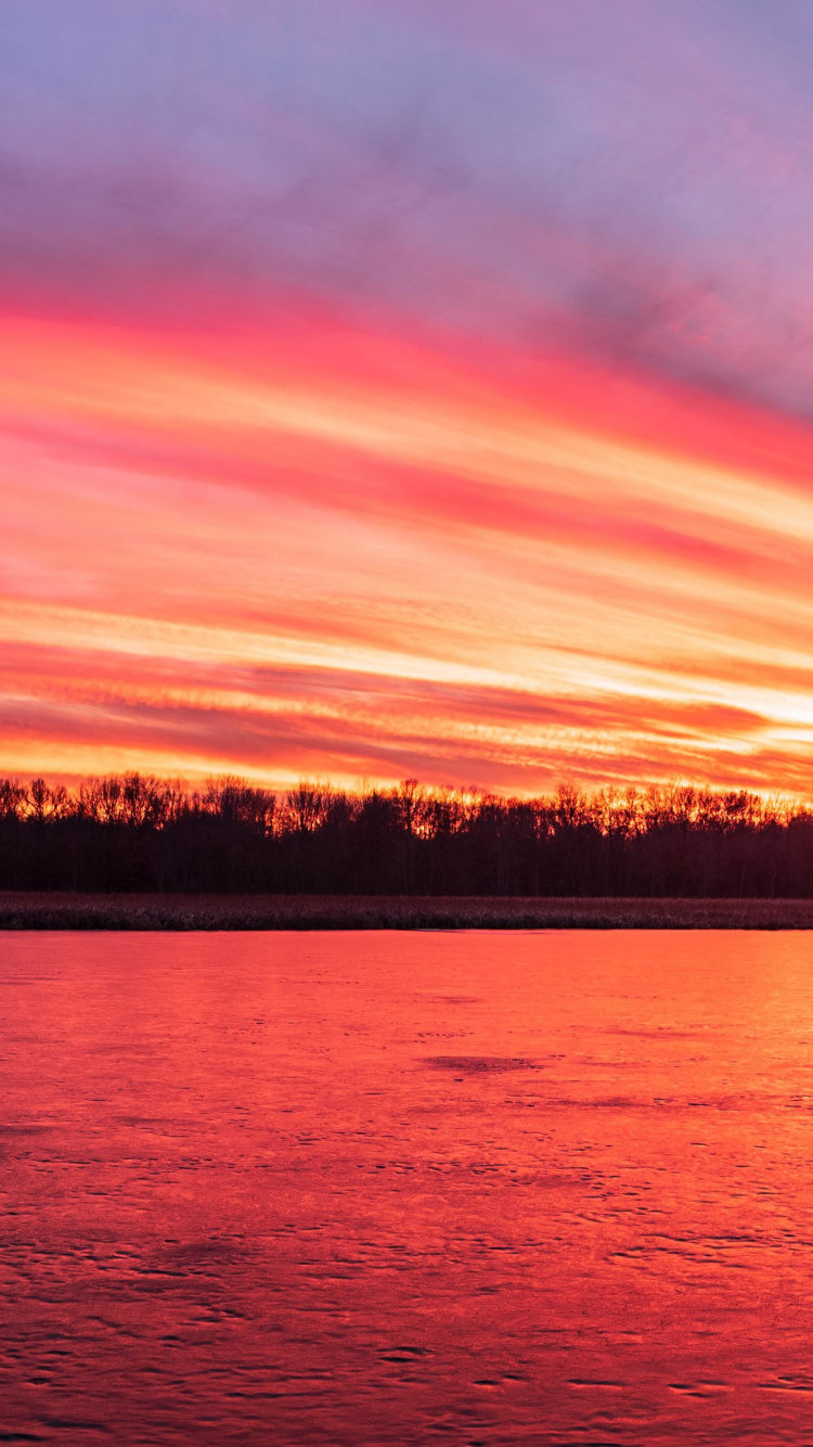 Обои iMac, макбук Эйр, Apple МасВоок Pro, природа, закат в разрешении 750x1334