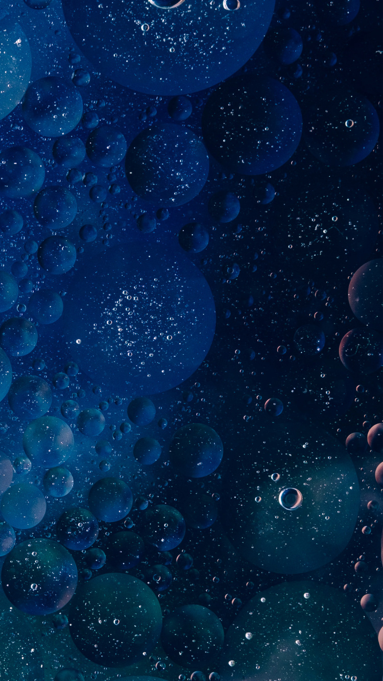 Обои яблоко, ios, синий, красочность, узор в разрешении 750x1334