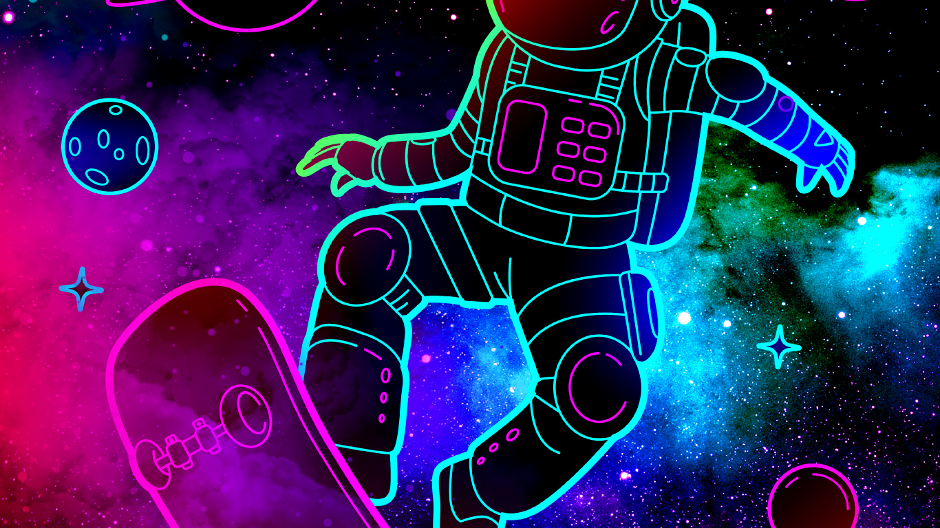 Обои мир, астрономический объект, Галактика, арт, наука в разрешении 1366x768