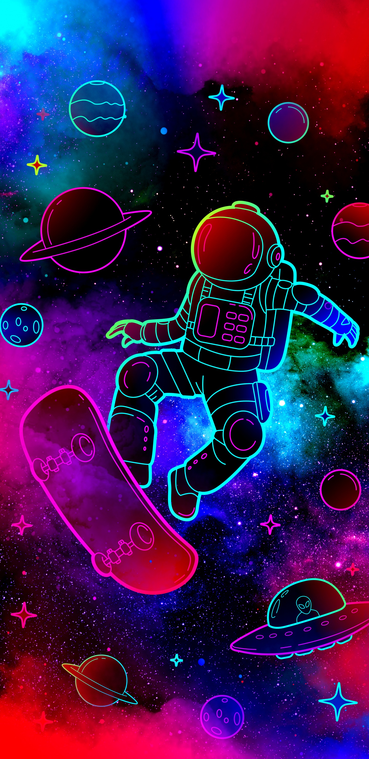 Обои мир, астрономический объект, Галактика, арт, наука в разрешении 1440x2960