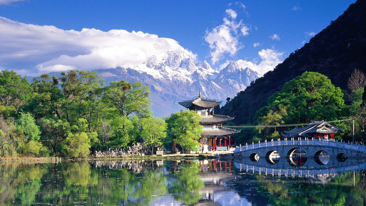 Обои природа, отражение, гора, гидроресурсы, озеро в разрешении 1280x720