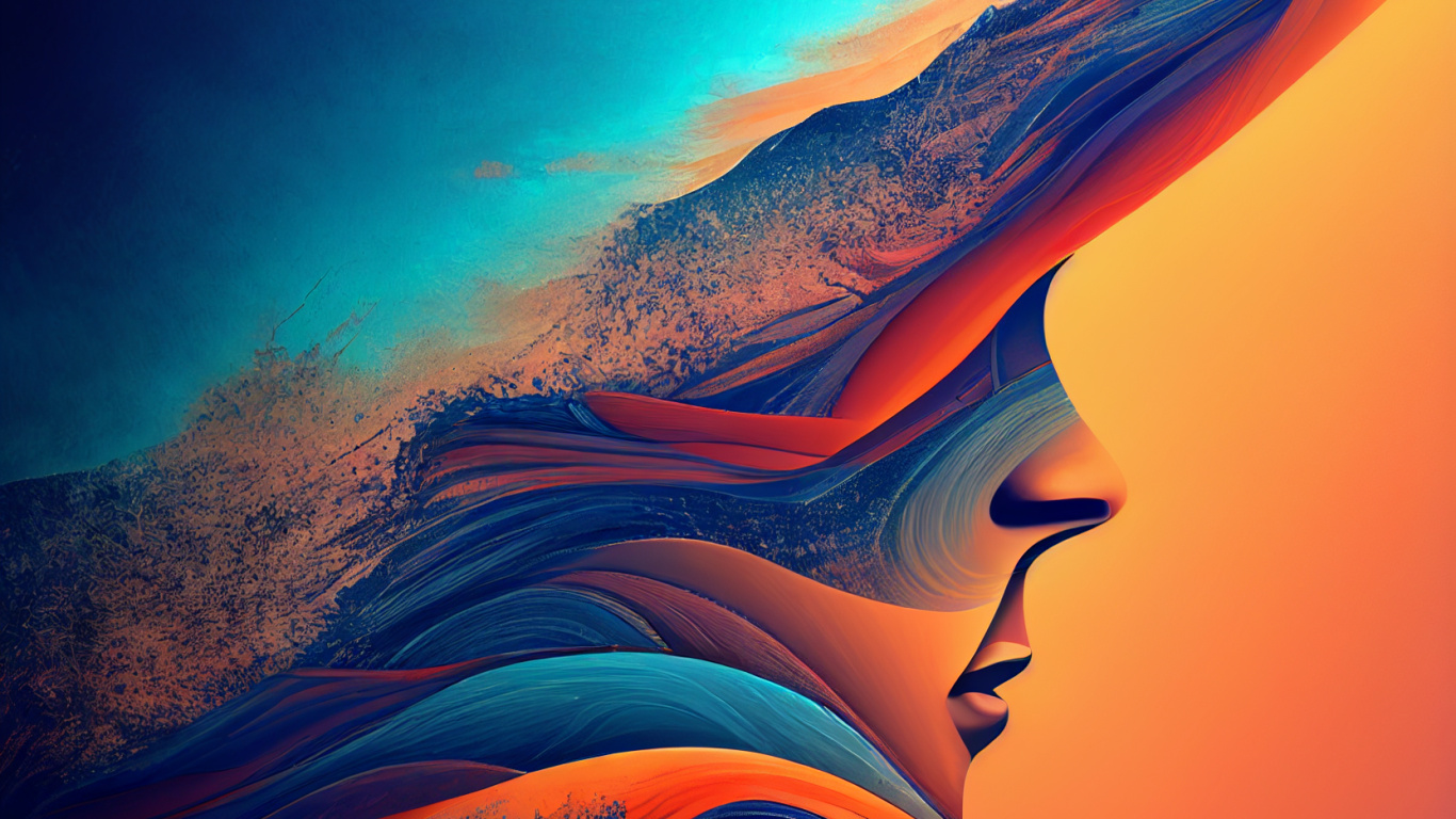 Обои атмосфера, облако, лазурный, Оранжевый цвет, склон в разрешении 1366x768