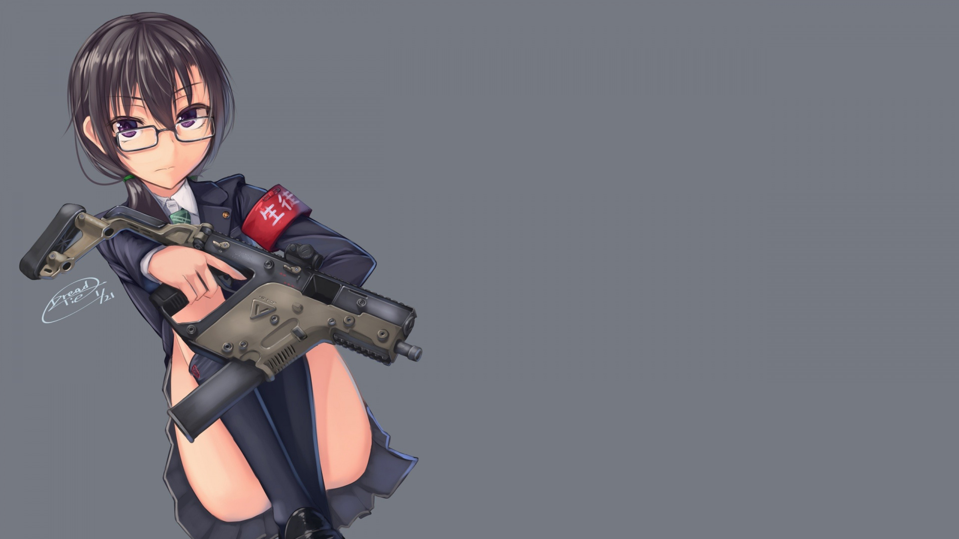 Обои аниме, пушка, статуэтка, орудие, характер в разрешении 1920x1080