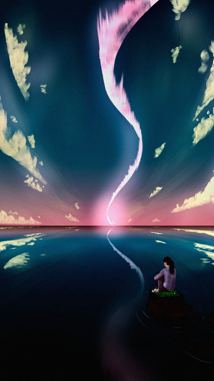 Обои арт, графический дизайн, иллюстратор, атмосфера, иллюстрация в разрешении 750x1334