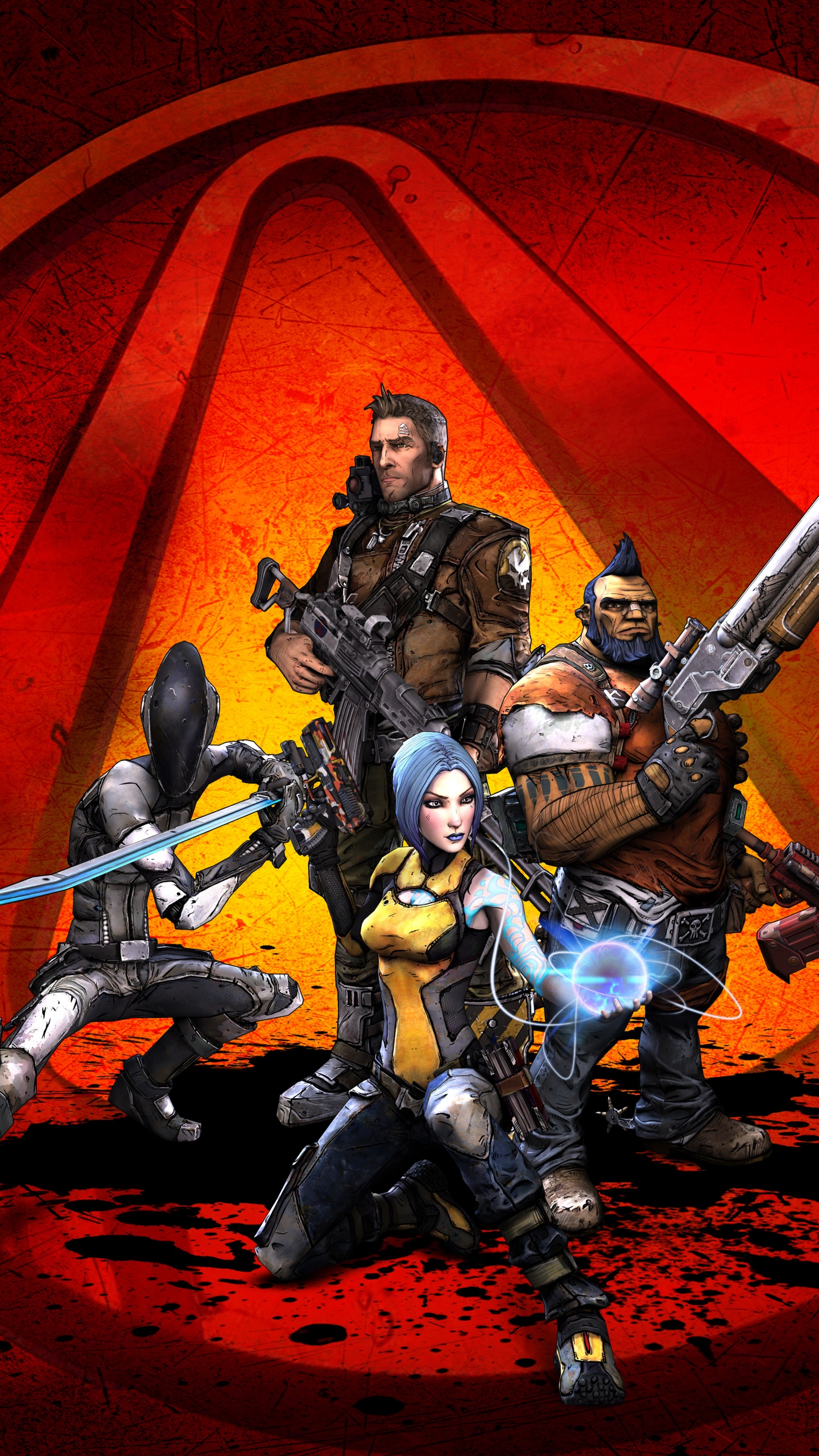 Обои Borderlands 2, иллюстрация, графический дизайн, кармин, фигурка в разрешении 1440x2560