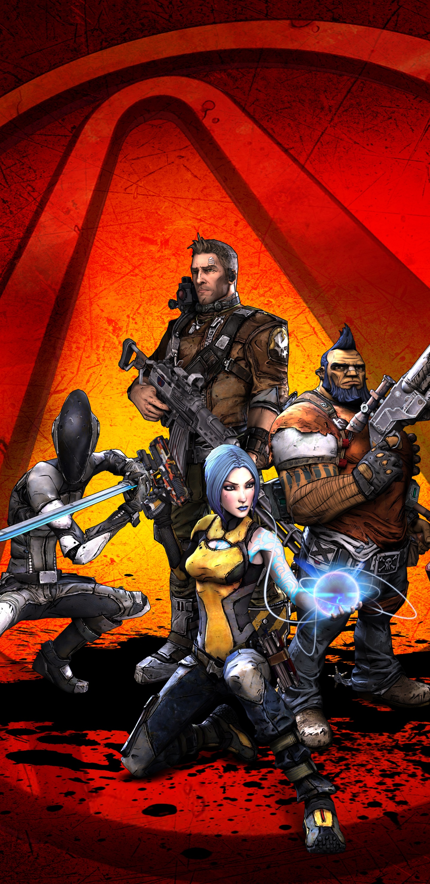 Обои Borderlands 2, иллюстрация, графический дизайн, кармин, фигурка в разрешении 1440x2960