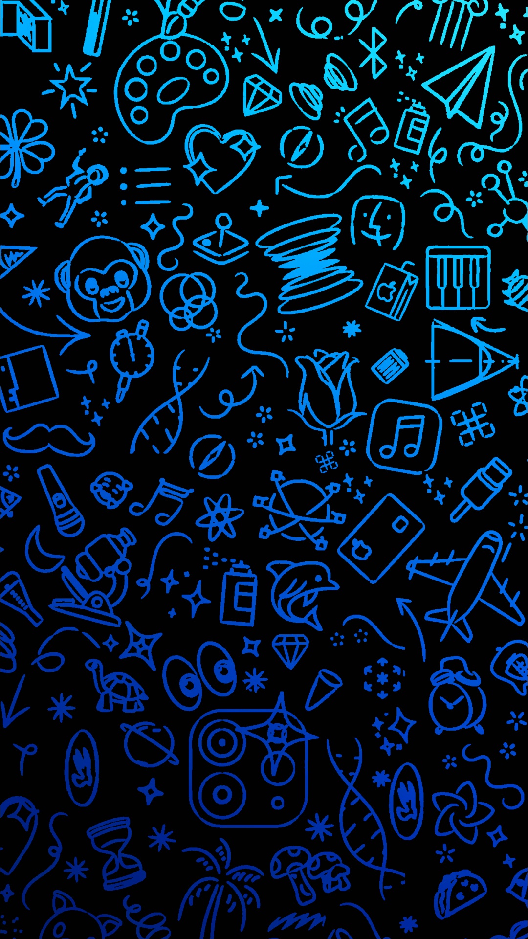 Обои яблоко, синий, лазурный, Аква, арт в разрешении 1080x1920