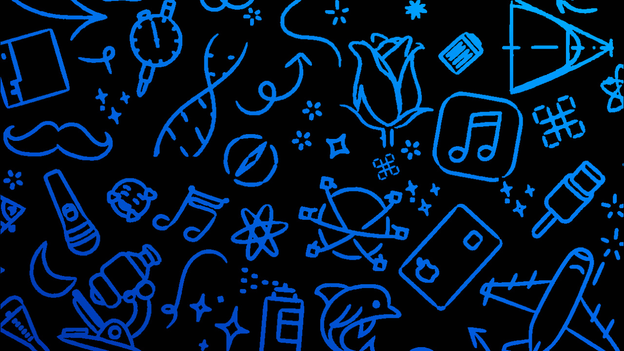 Обои яблоко, синий, лазурный, Аква, арт в разрешении 1280x720