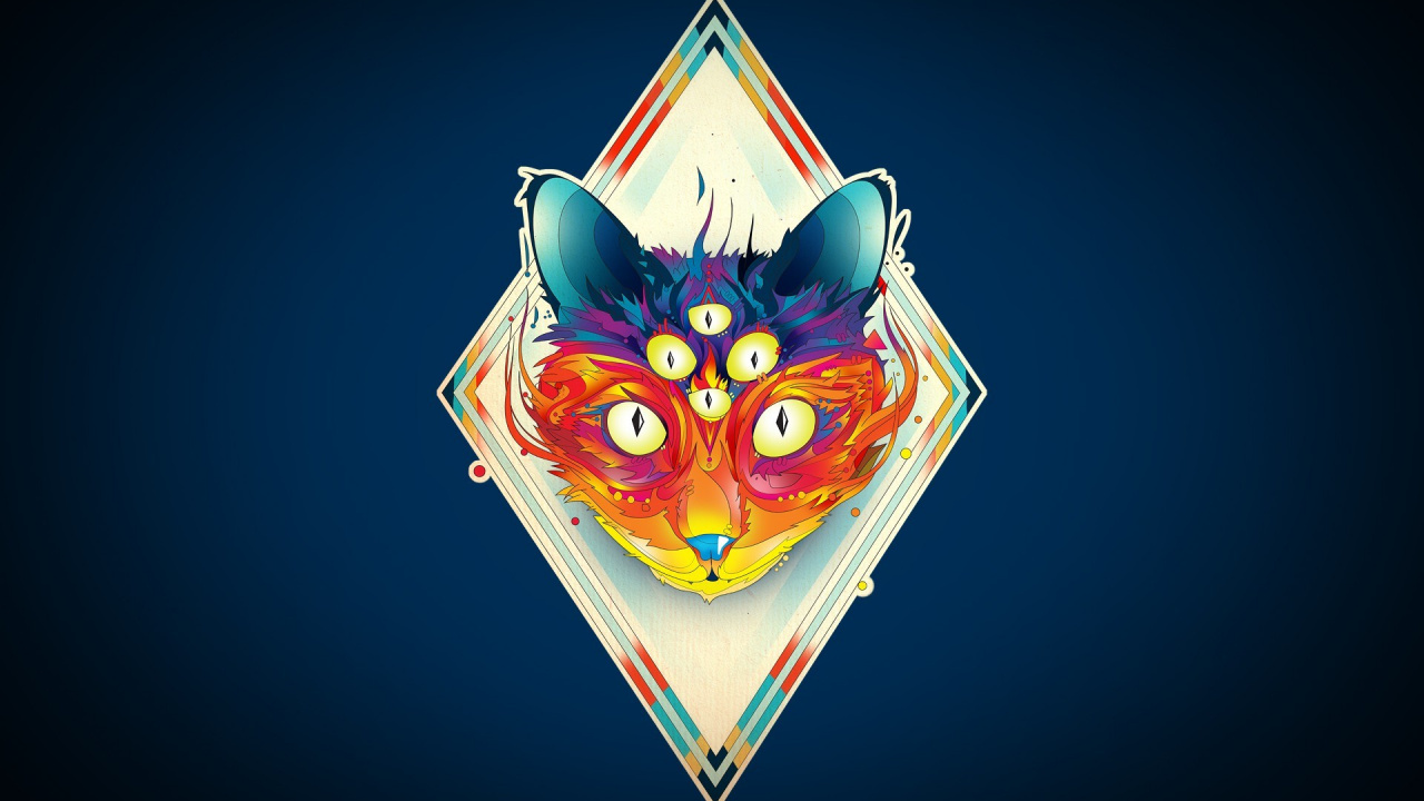 Обои иллюстрация, графический дизайн, симметрия, графика, арт в разрешении 1280x720