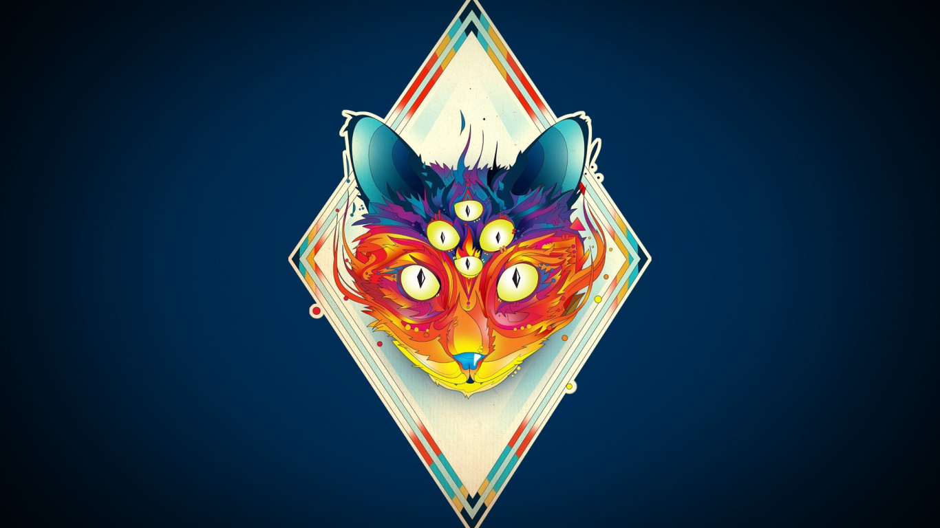 Обои иллюстрация, графический дизайн, симметрия, графика, арт в разрешении 1366x768