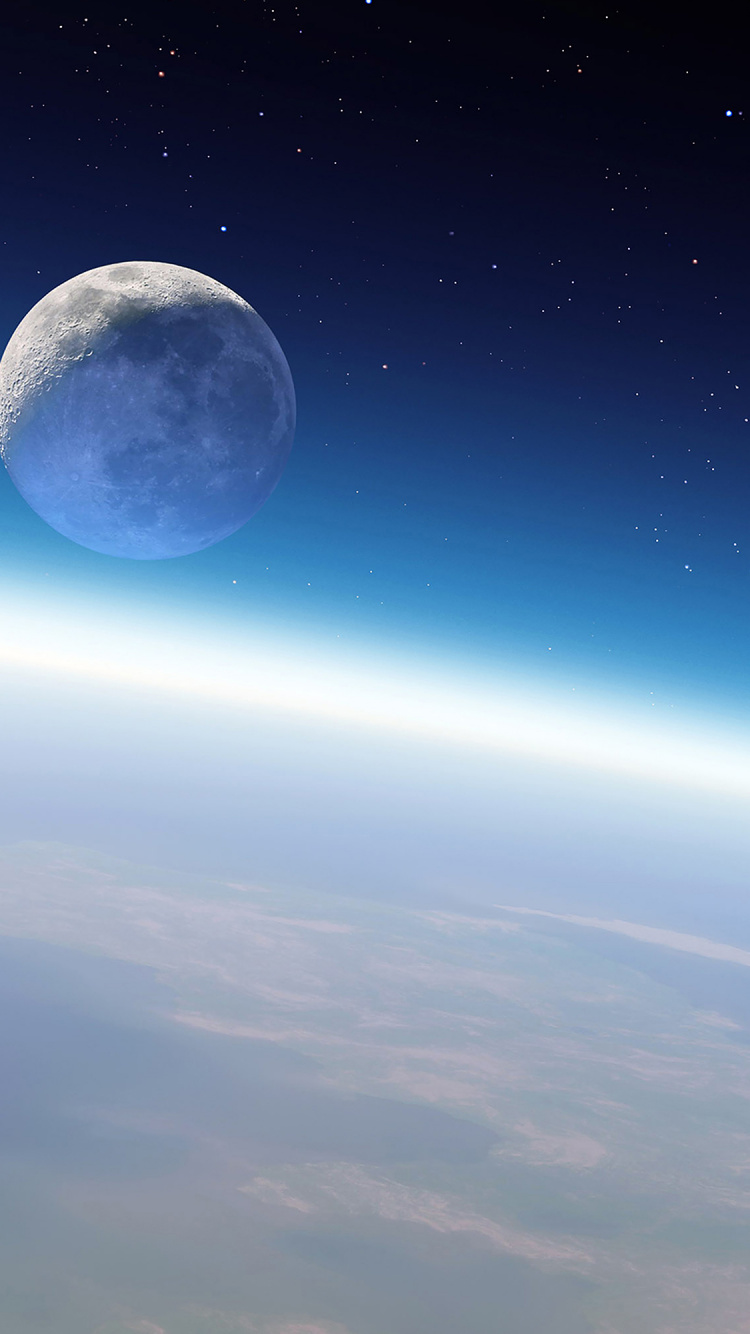 Обои ios, яблоко, атмосфера, луна, астрономический объект в разрешении 750x1334