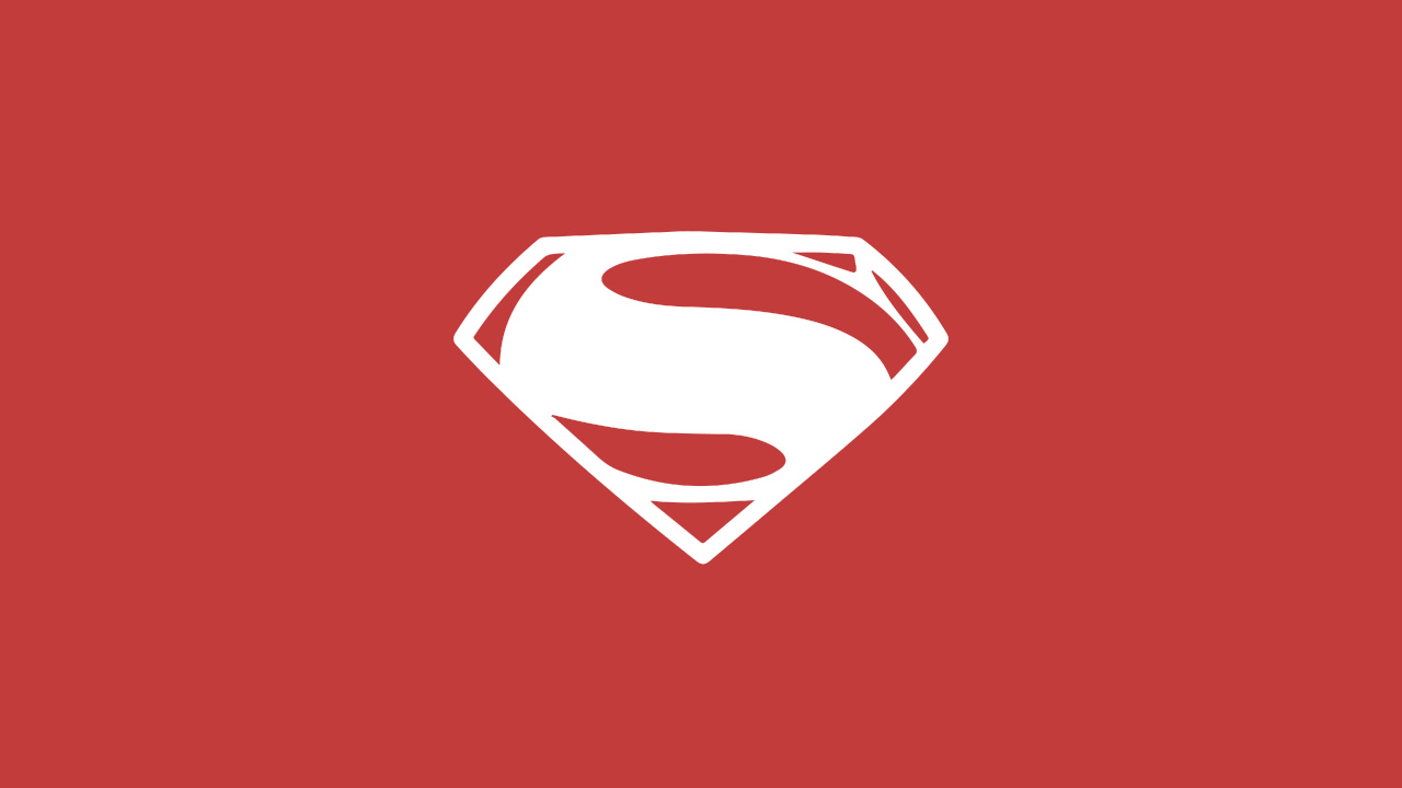 Обои Супермен, Логотип супермена, красный цвет, лого, сердце в разрешении 1280x720