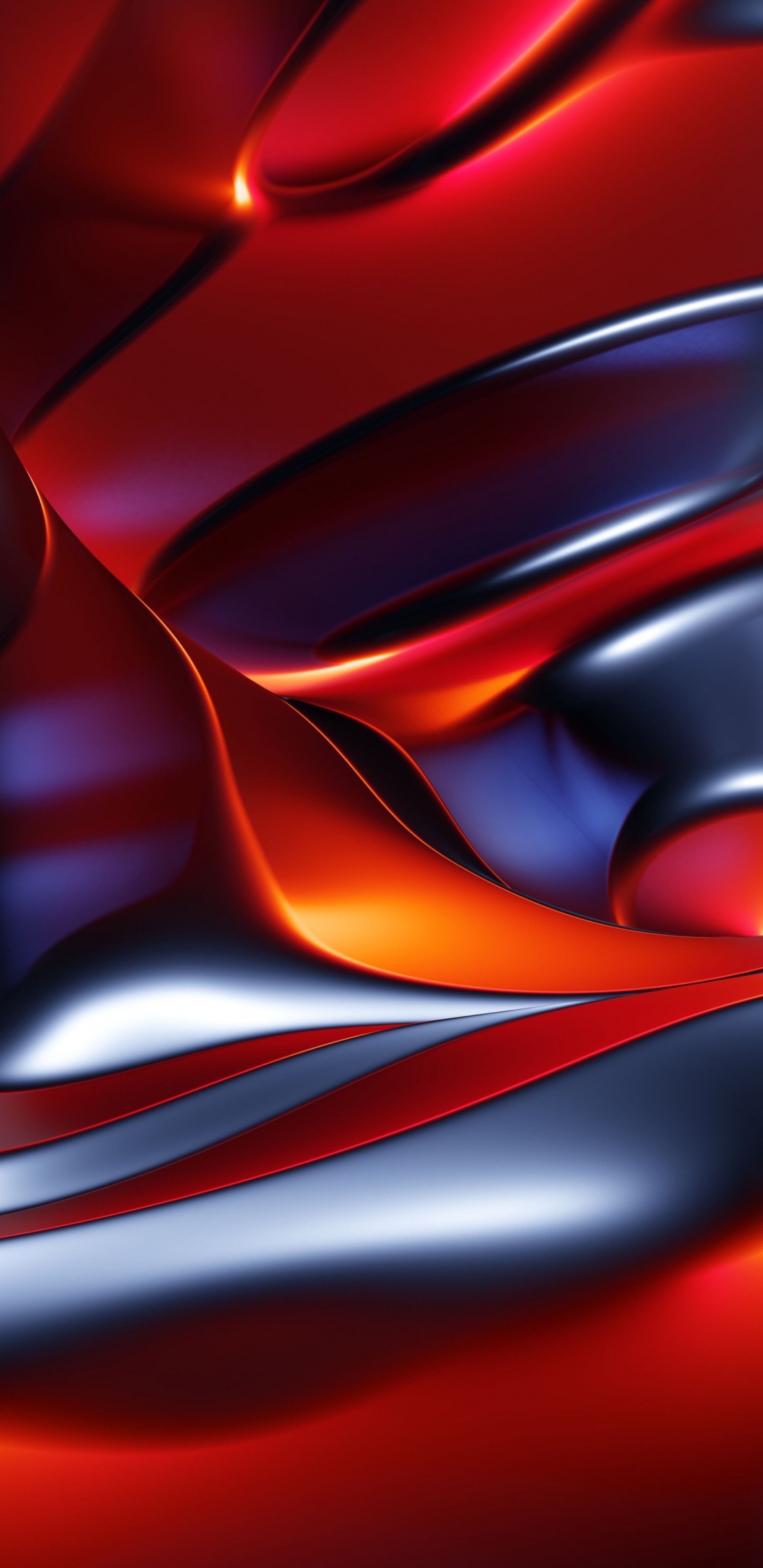 Обои Оранжевый цвет, живопись, графика, черный и белый, автомобильное освещение в разрешении 1440x2960