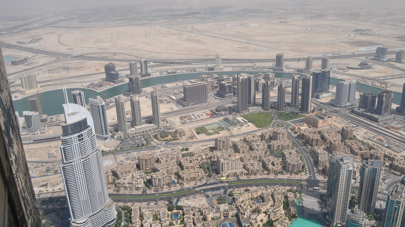 Обои Бурдж Халифа, городской район, метрополия, город, городской дизайн в разрешении 1366x768