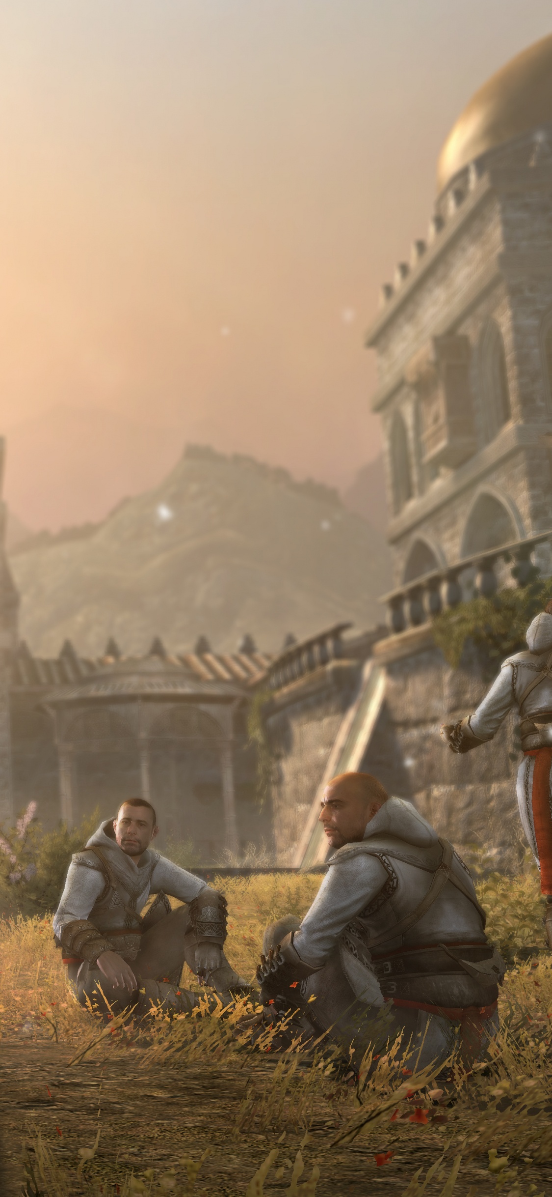 Обои assassins creed revelations, ассассинс Крид братство, Масиаф, Алтарь Ибн-Лаахад, Эцио Аудиторе в разрешении 1125x2436