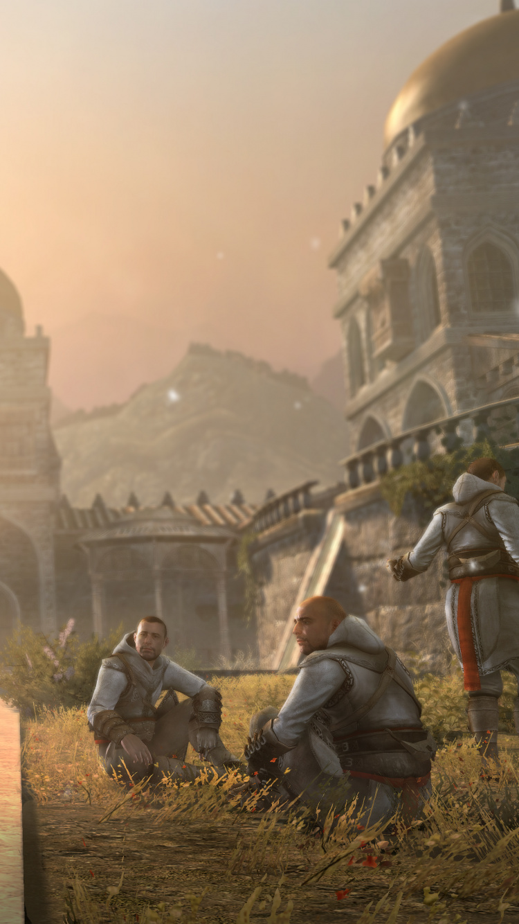 Обои assassins creed revelations, ассассинс Крид братство, Масиаф, Алтарь Ибн-Лаахад, Эцио Аудиторе в разрешении 750x1334