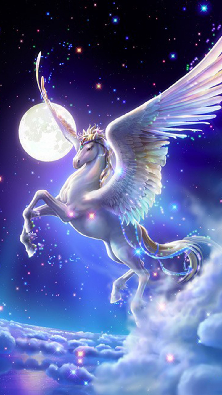 Обои сверхъестественное существо, лого, живопись, мифическое существо, вымышленный персонаж в разрешении 750x1334