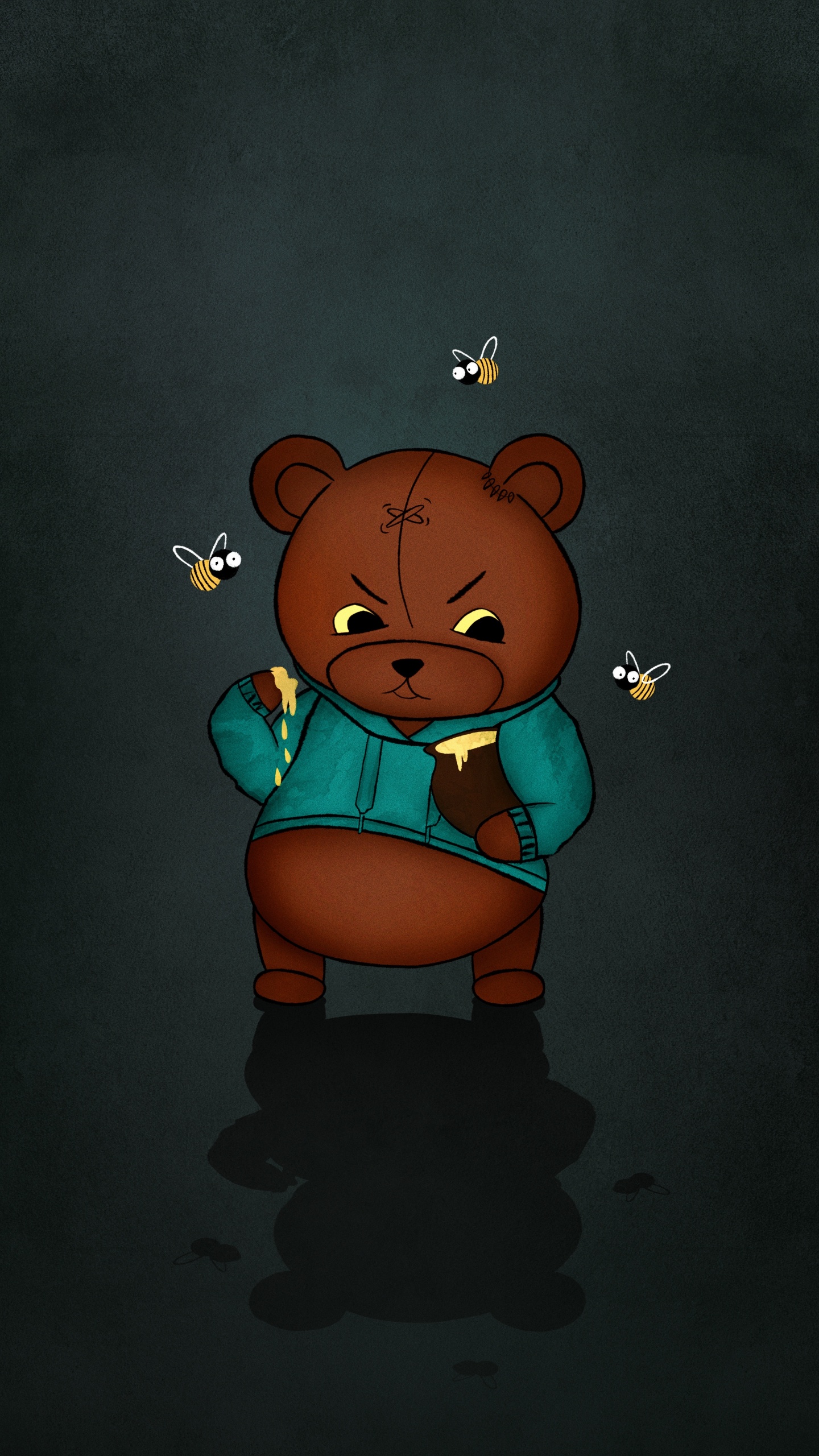 Обои арт, висгун - социальная сеть, иллюстрация, петрушка, коричневый цвет в разрешении 1440x2560