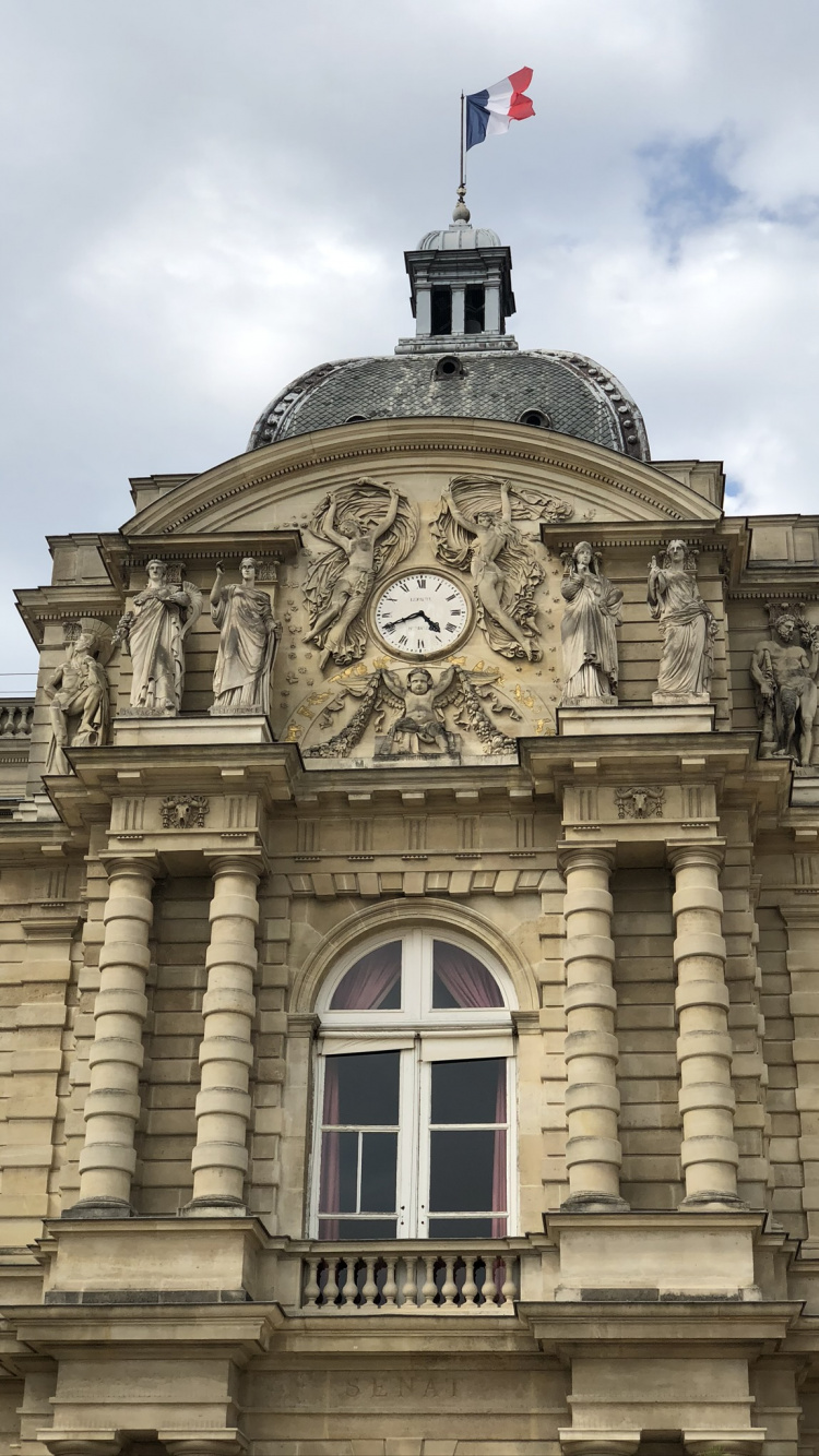 Обои Люксембургский дворец, Люксембургский Сад, церковь Сен-Сюльпис, дворец, вокзал люксембург в разрешении 750x1334