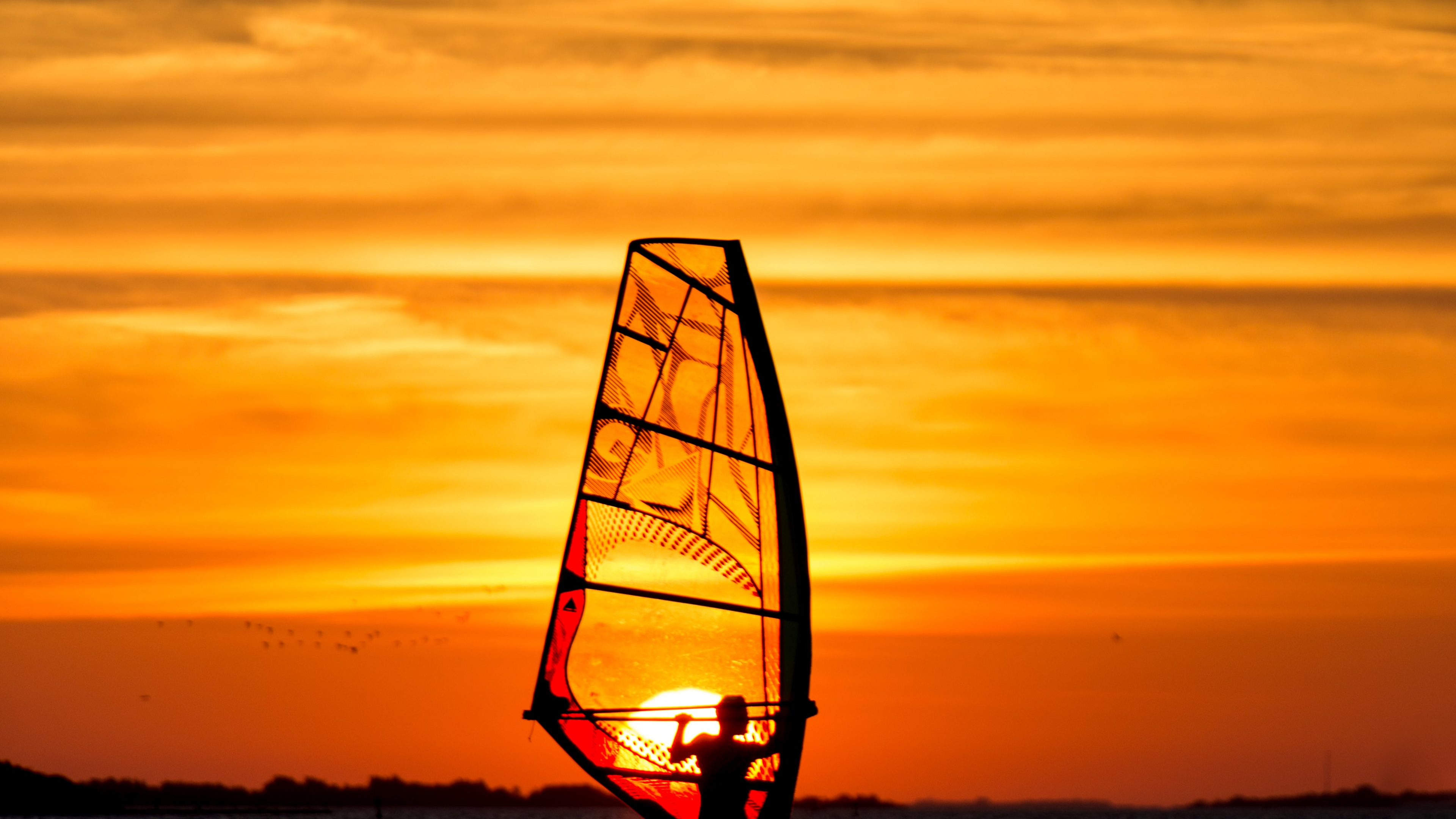 Обои вода, облако, лодка, мореплавание, виндсерфинг в разрешении 3840x2160
