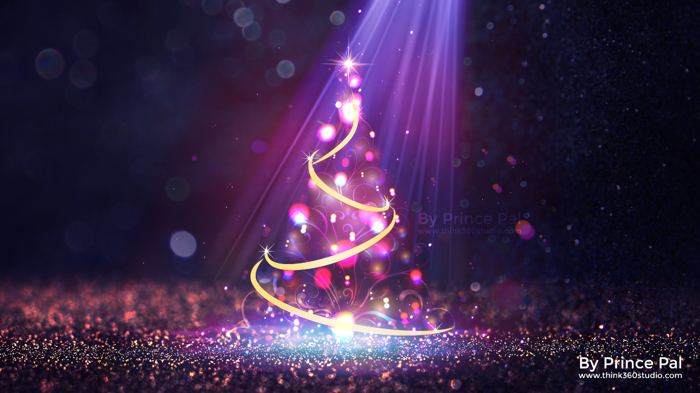 Обои Рождественский день, пурпур, Фиолетовый, этап, свет в разрешении 1366x768